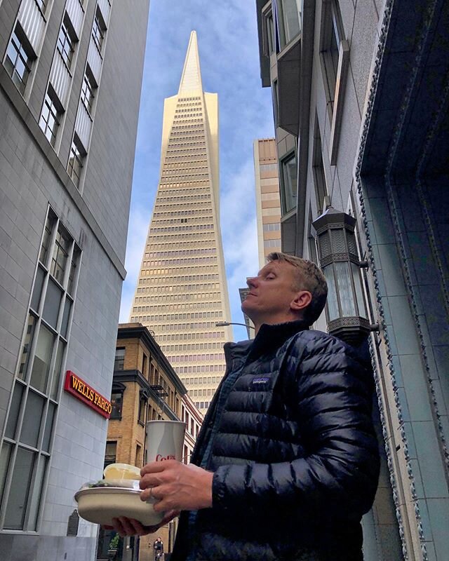 Nice to be shooting in downtown SF again. Although Tyler seems a little suspicious of the whole affair. Get back to work you slacker! #onlocation #photoshoot