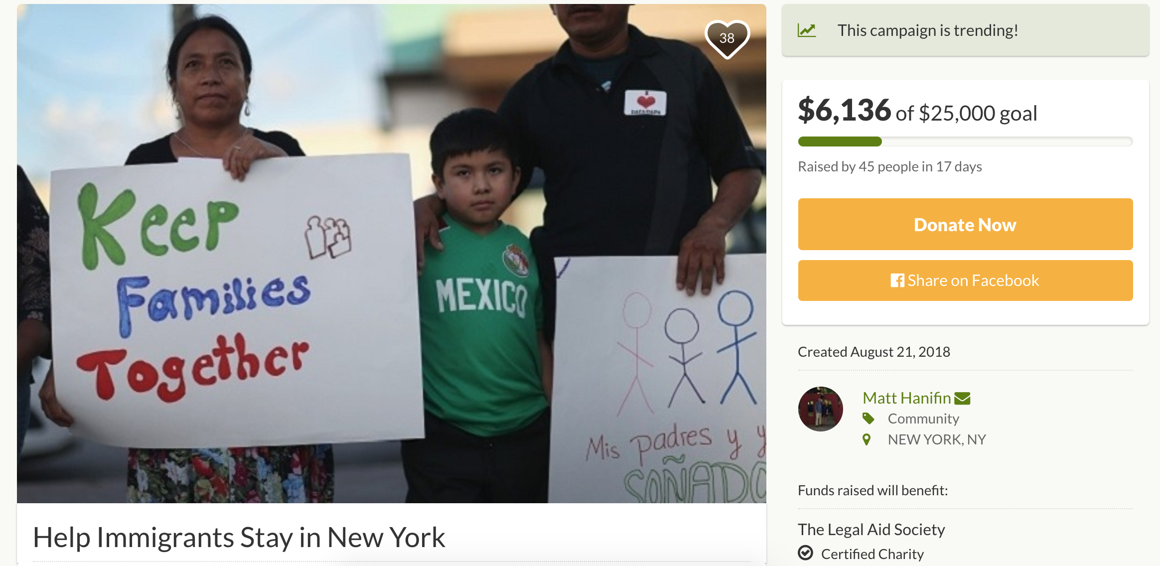 Legal Aid’s Online Fundraiser Helps Immigrant Families Pay Filing Fees