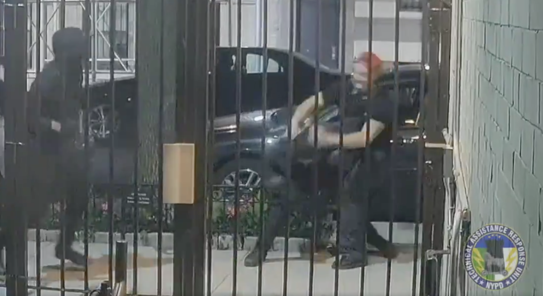 Surveillance footage captured the attack by the far-right Proud Boys, including Jackson Heights resident Irvin Antillon. // Image courtesy of NYPD