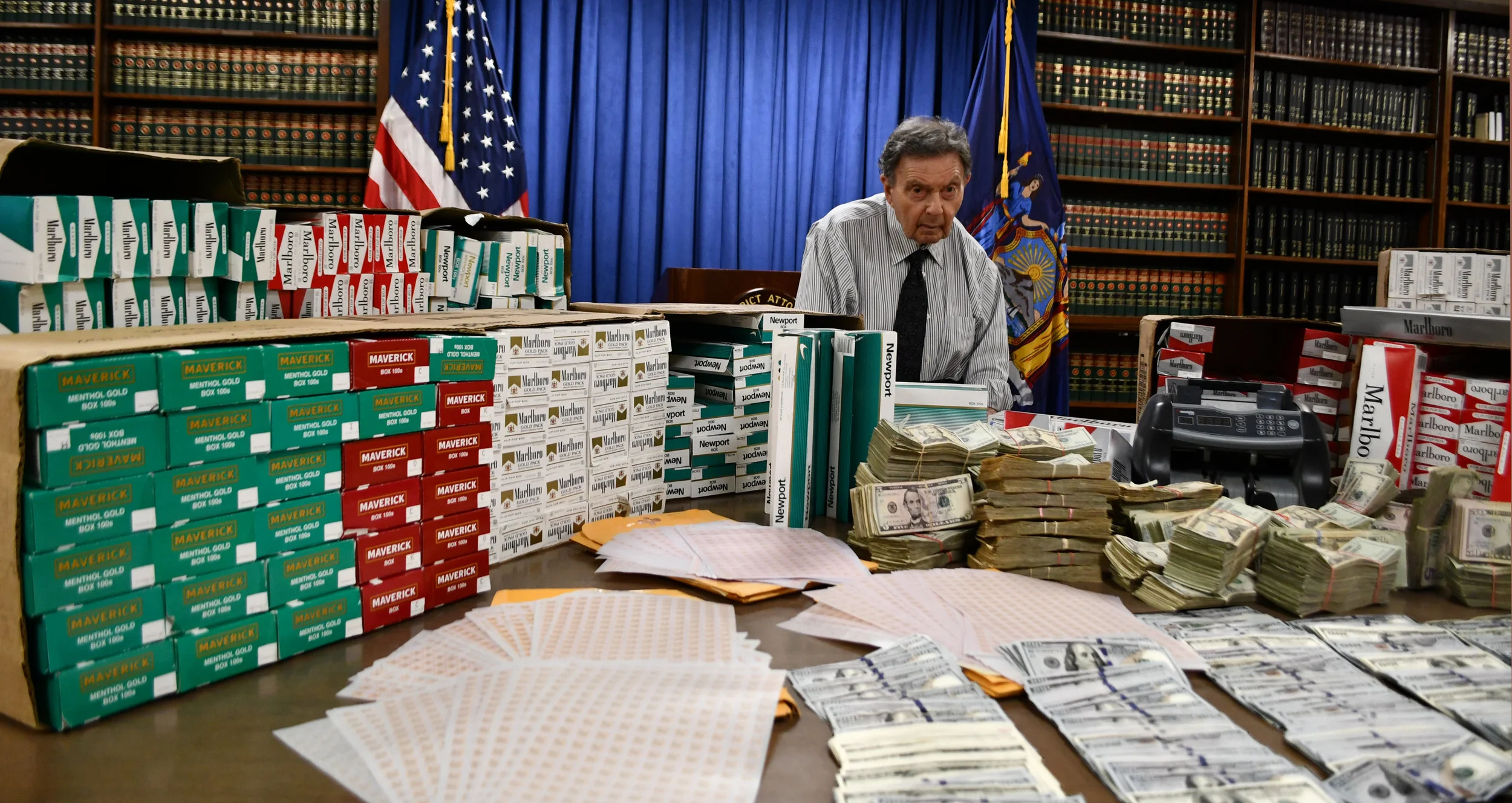In September, Queens District Attorney Richard Brown announced charges against Queens cigarette smugglers. Photo courtesy of Queens DA’s office.