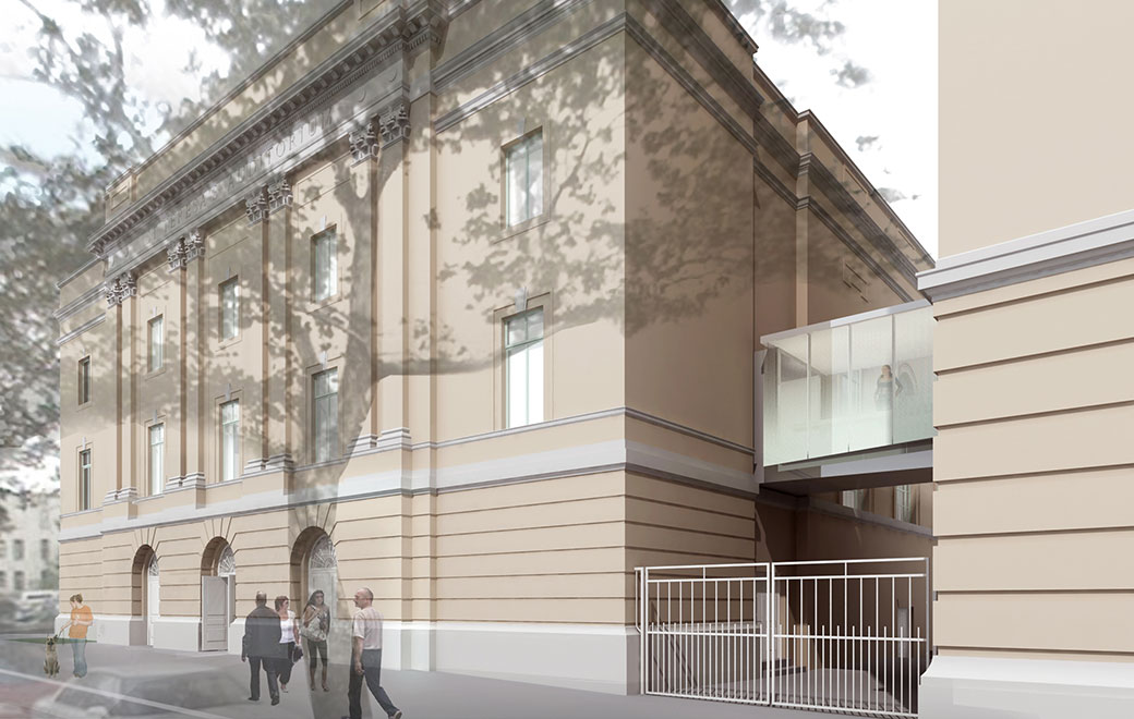 The exterior of the Court Officers Training Academy, which will open Crown Heights by 2019. Renderings courtesy of Mitchell Giurgola.