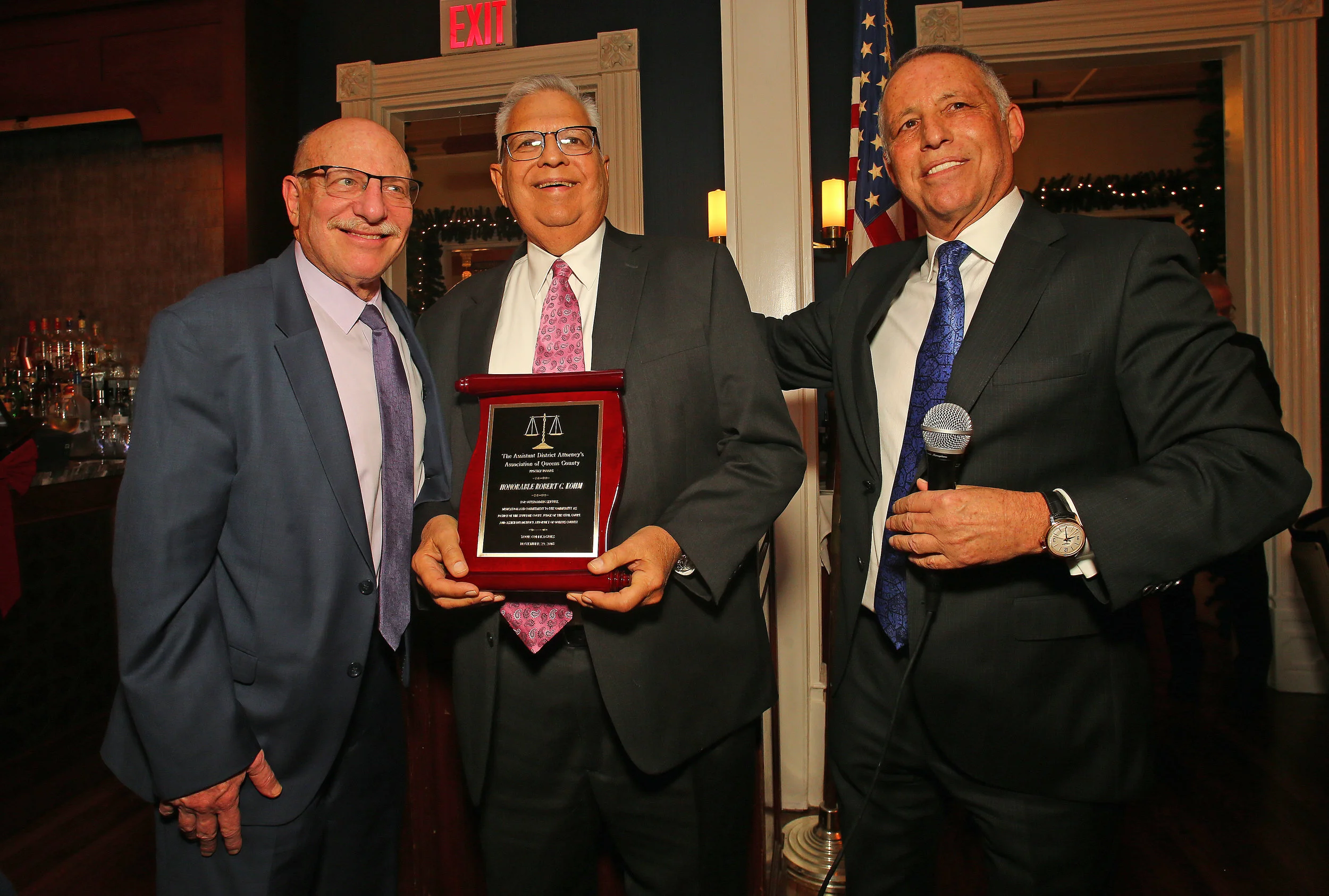Queens County ADA Association Honors Justice Kohm at Annual Holiday Dinner