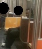 Photo of alleged lewd passenger onboard an R train on Dec. 2. Photo courtesy of the NYPD