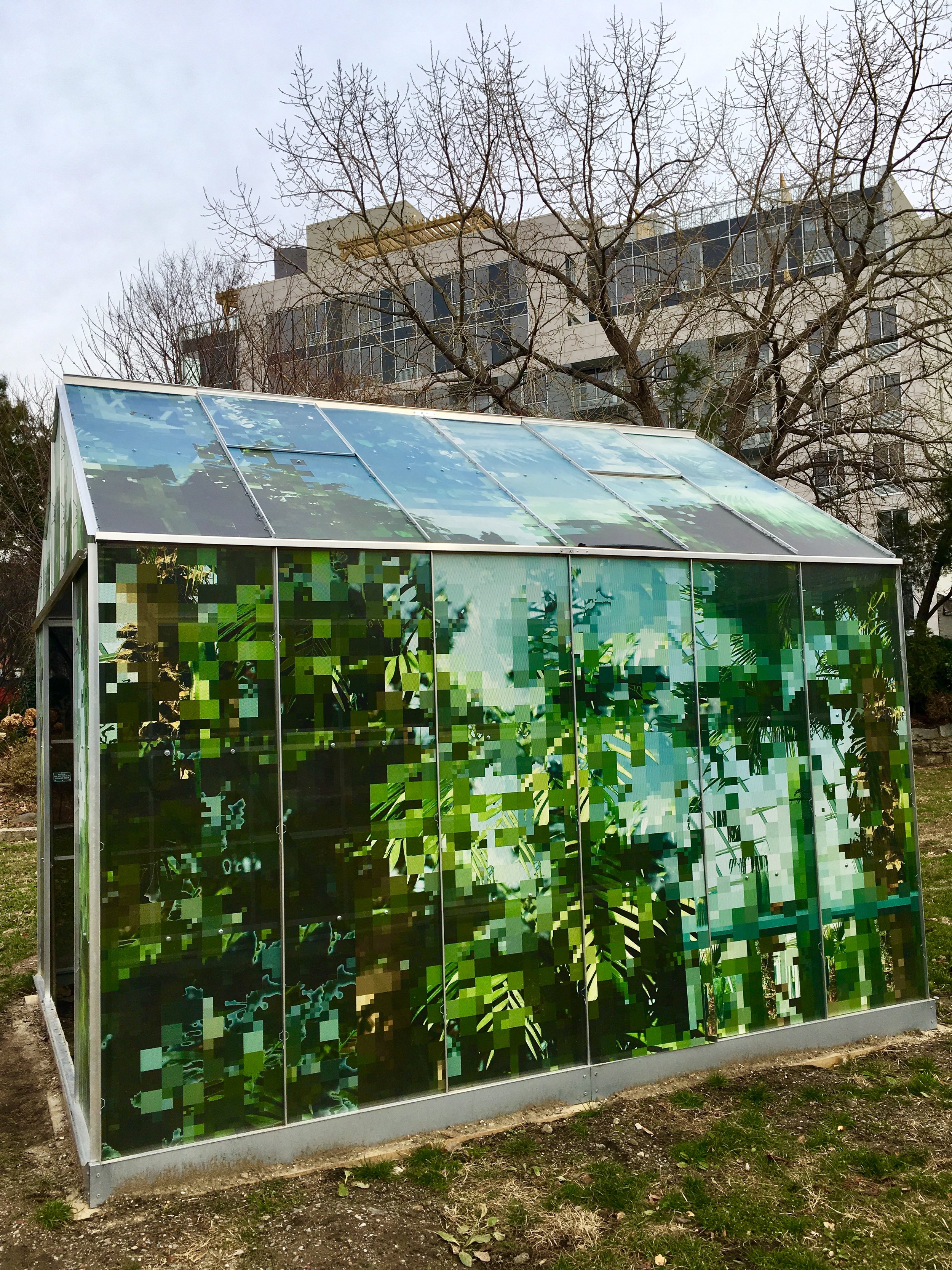  This greenhouse seen at Socrates Sculpture Park is artist Joiri Minaya’s work “Tropticon.” 