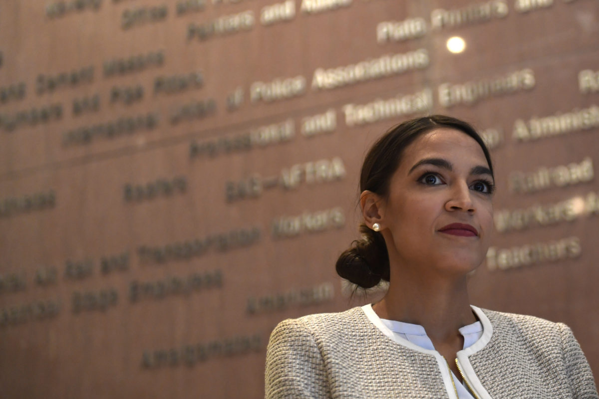Rep.-elect Alexandria Ocasio-Cortez, D-N.Y., is denying reports that she is seeking to defeat U.S. Rep. Hakeem Jeffries in 2020. (AP Photo/Susan Walsh).