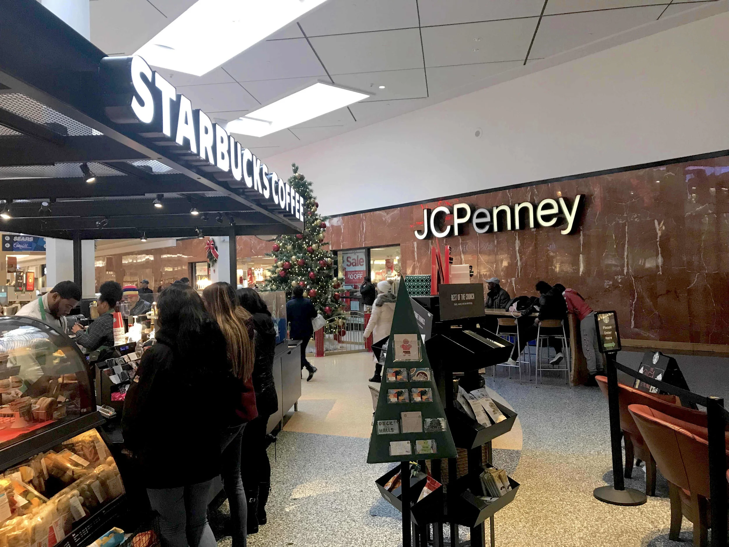 The view in front of J.C. Penney and Starbucks at the sitting area where Ramon Lopez was before he was thrown out of the mall.