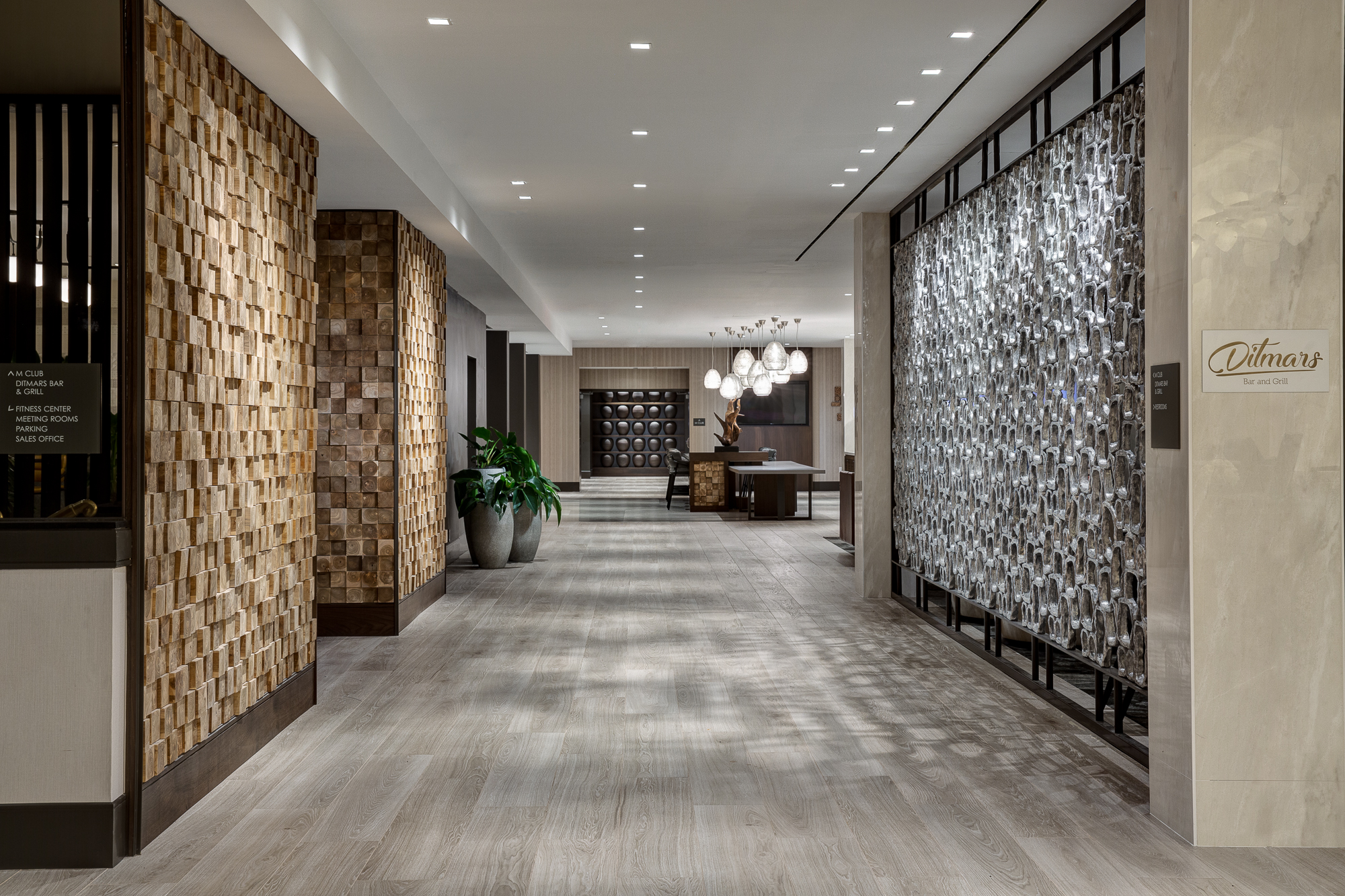 A remodeled hallway inside the LaGuardia Airport Marriott. Photo courtesy of Marriott .