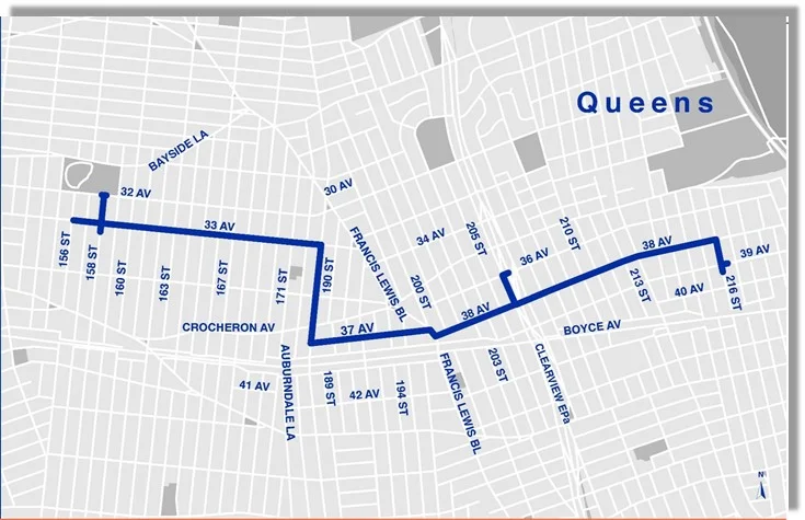 A map of the Bayside water main replacement project. Image via DDC.