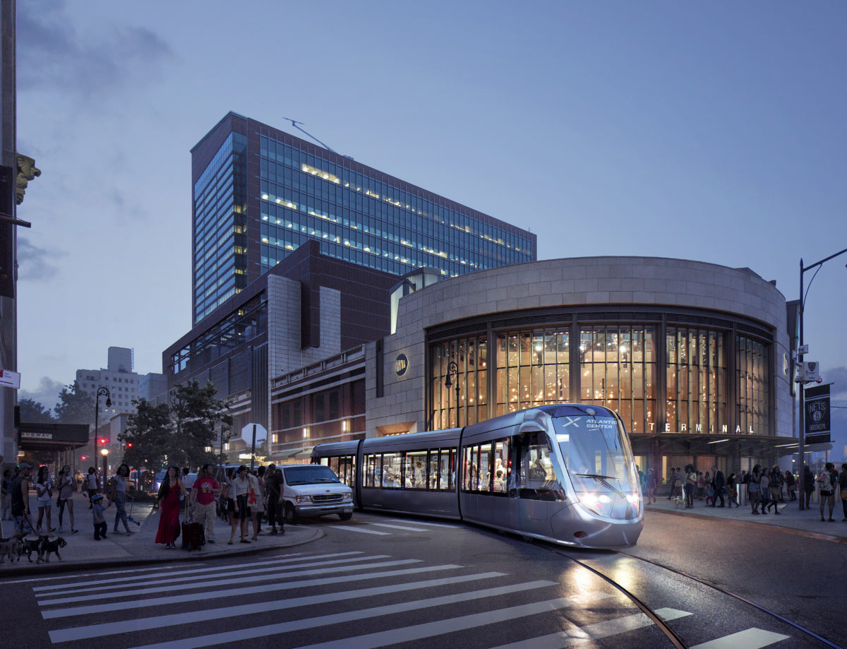 A rendering of the Brooklyn-Queens Connector, which would run from Red Hook to Astoria. Rendering courtesy of Friends of the BQX.