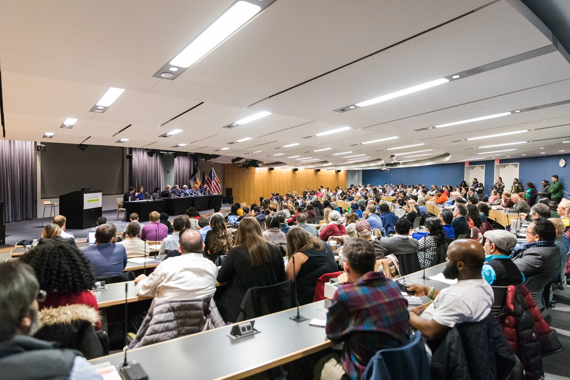 The Queens For DA Accountability coalition hosted a forum at CUNY Law on Tuesday. Eagle photo by Paul Frangipane.