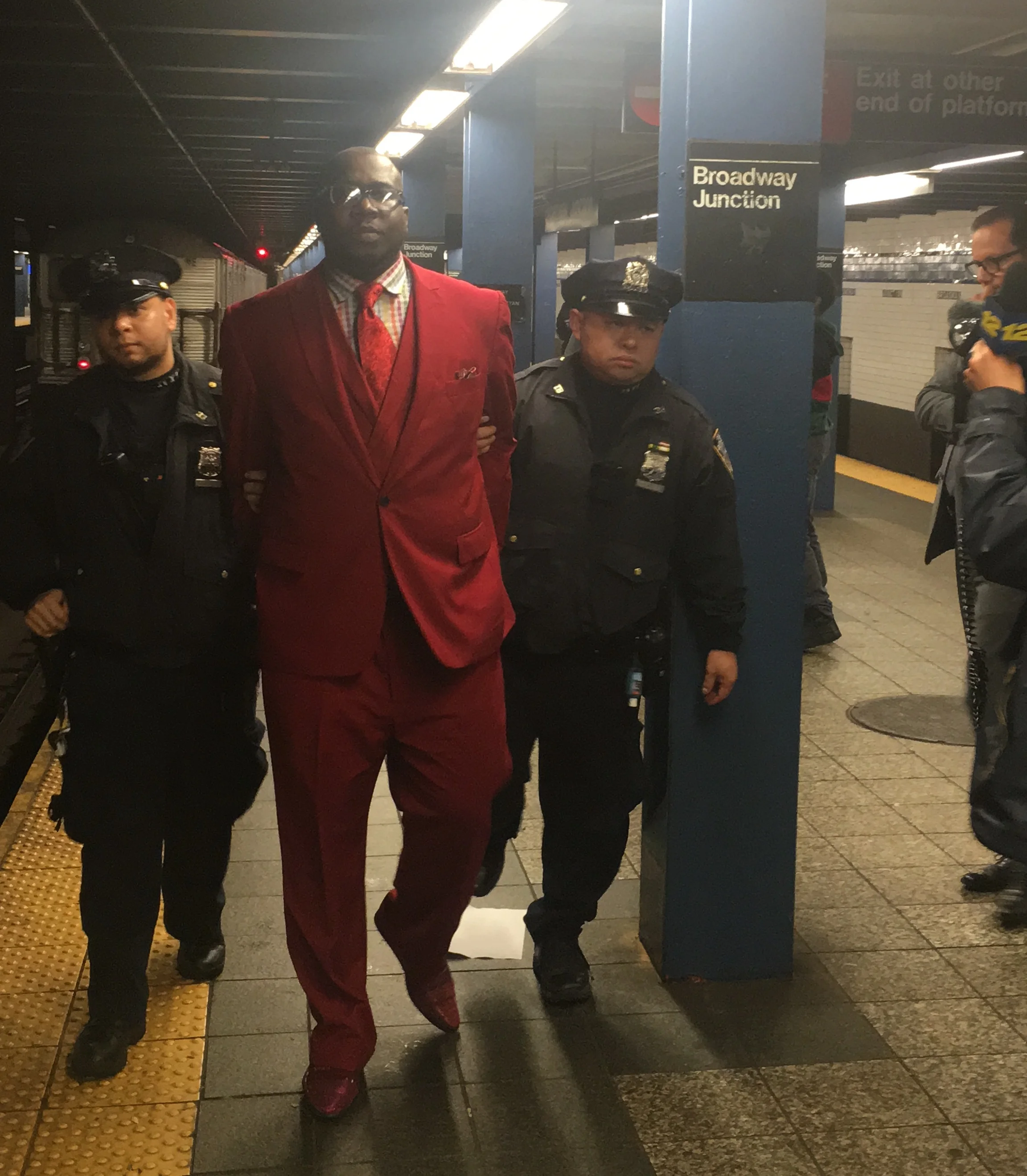 Activists protest subway fare increase at Broadway Junction