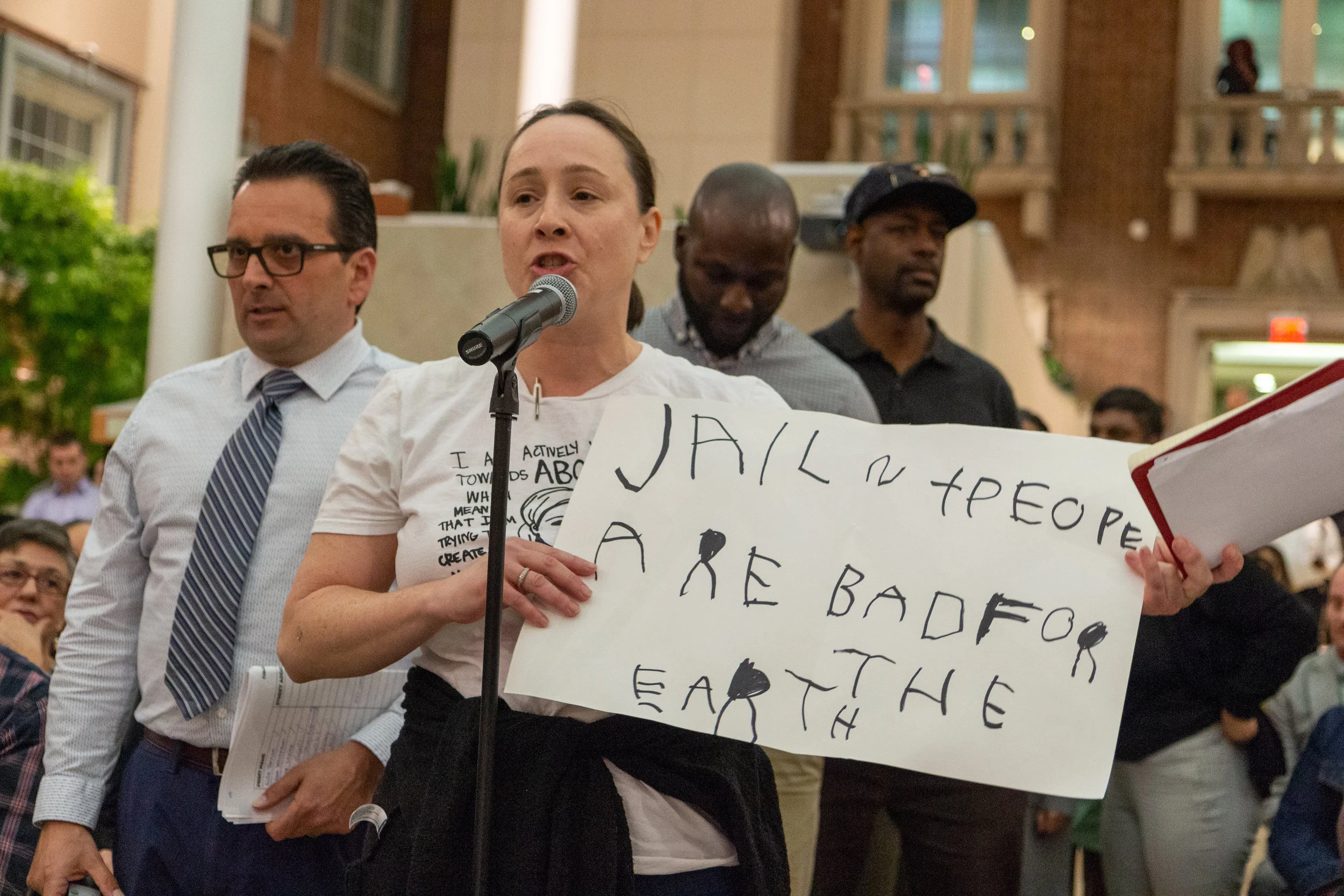 Tia Keenan is against building new jails.