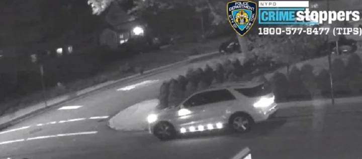 A surveillance image of the suspects’ getaway vehicle Photo courtesy of the NYPD.