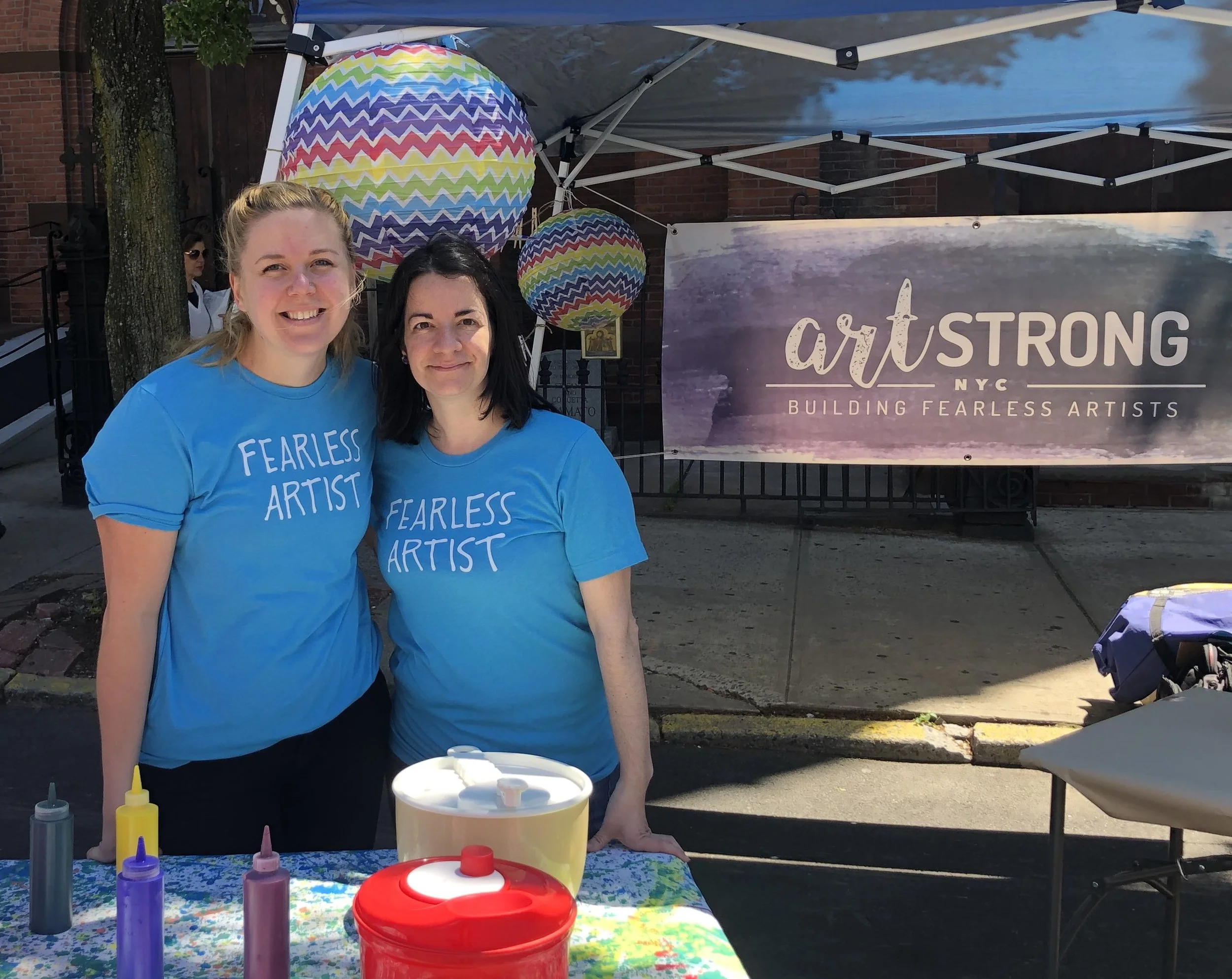 Hannah Lokken (left) and Ashley Cavadas (right) created Art Strong to help fill a gap in art education. Photo courtesy of QEDC.