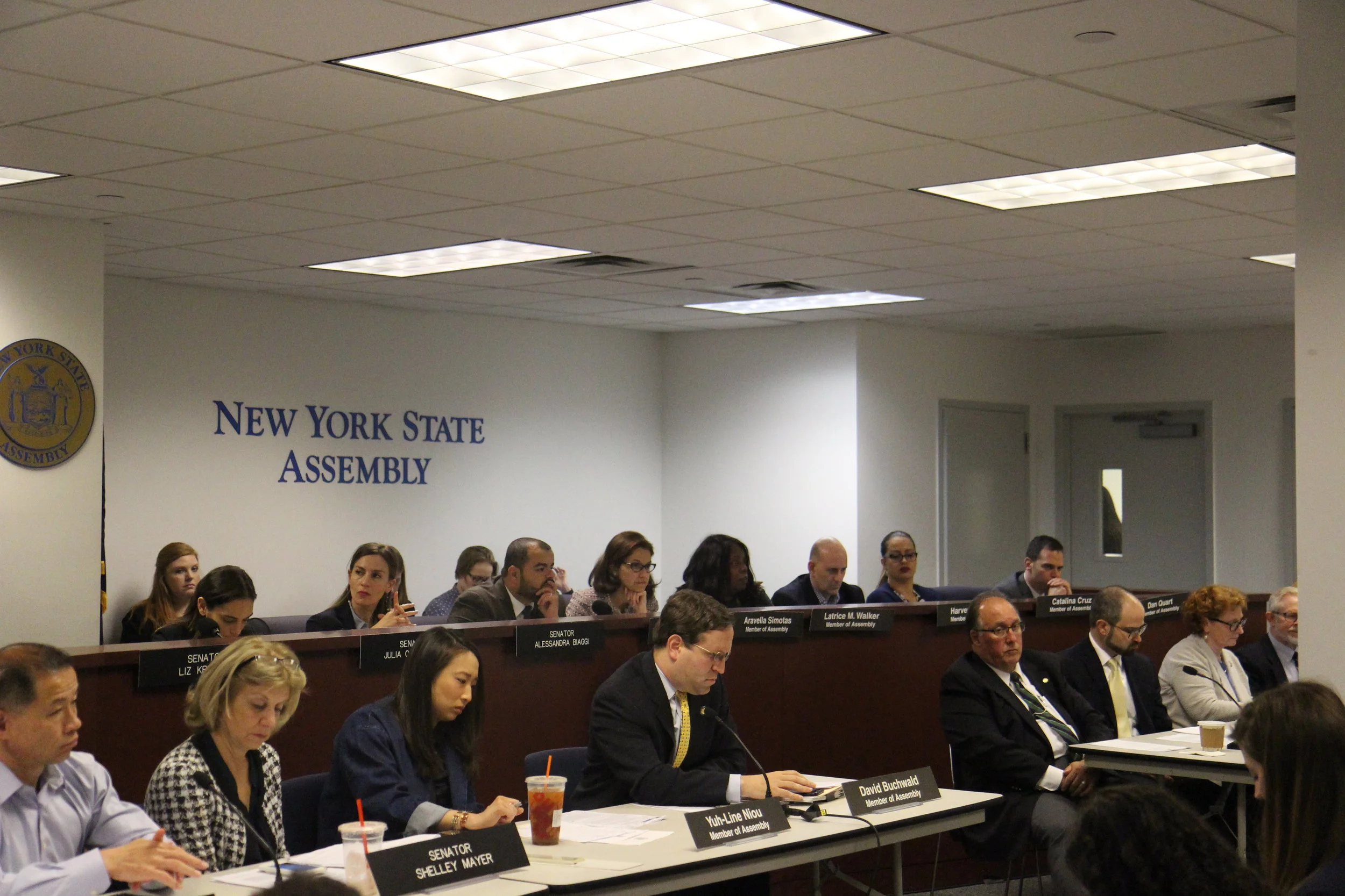 New York lawmakers gathered in Manhattan on Friday to hear testimonies about workplace sexual harassment. Eagle photos by Victoria Merlino.