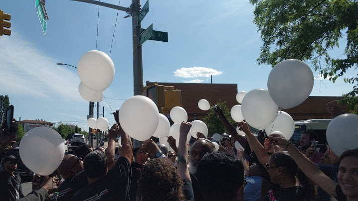 Demonstrators from the Close Rikers campaign host a vigil for individuals who died in detention on Tuesday. Eagle photos by Phineas Rueckert.