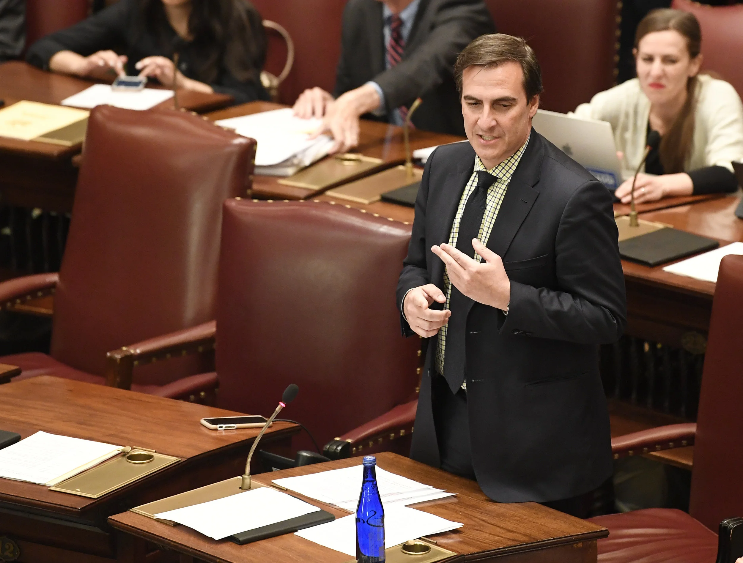 State Sen. Michael Gianaris sponsored the bill to establish automatic voter registration in New York. AP Photo/Hans Pennink.