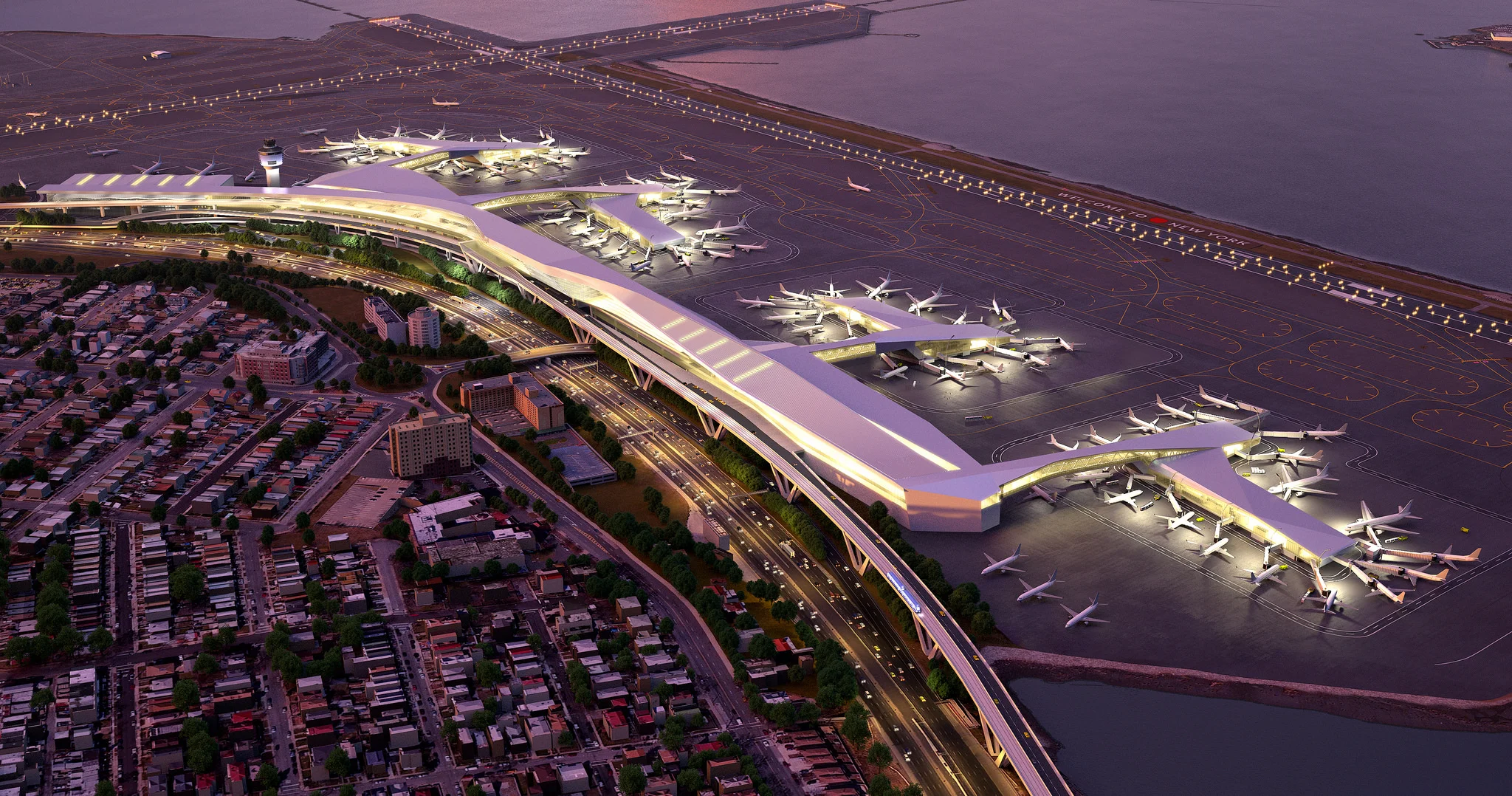 LaGuardia Airport is the 20th busiest airport in the nation, generating a lot of air traffic over Queens communities. Rendering via the Governor's Office.