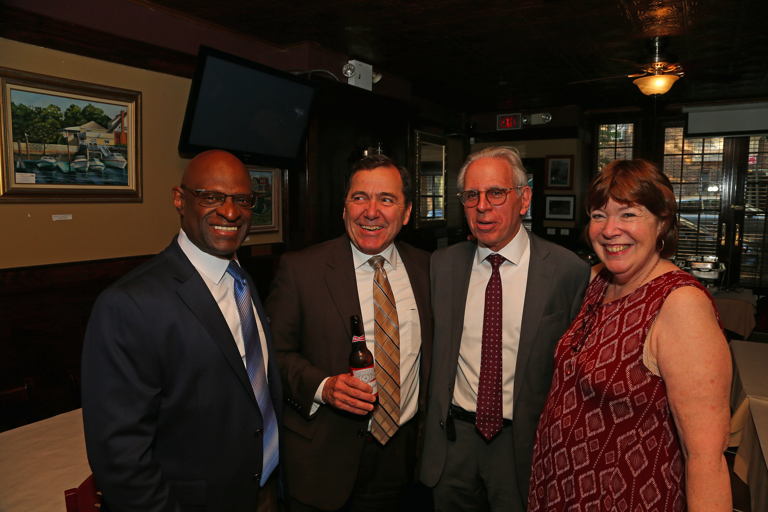  From left, the Hon. Kenneth Holder, Executive ADA James Quinn, Charles Testagarossa and the Hon. Deborah Modica. 