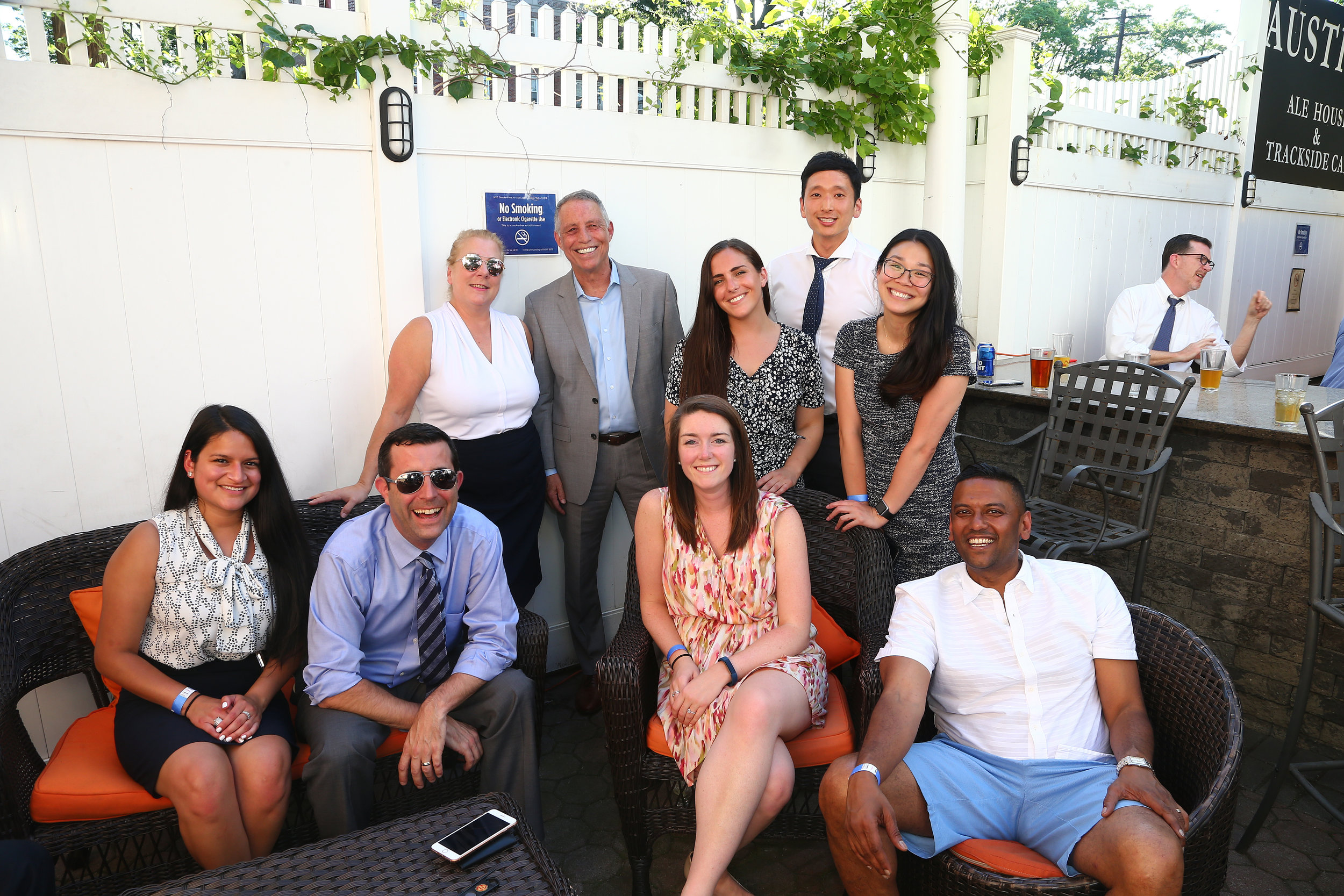  From left, Alexia Compoverde, Eugene M. Guarino, Denise Tirino, Todd Greenberg, Kaitlyn Gaskin, Rachel Houle, Christopher Bae, Michelle Yong and Simiyon Haniff.    