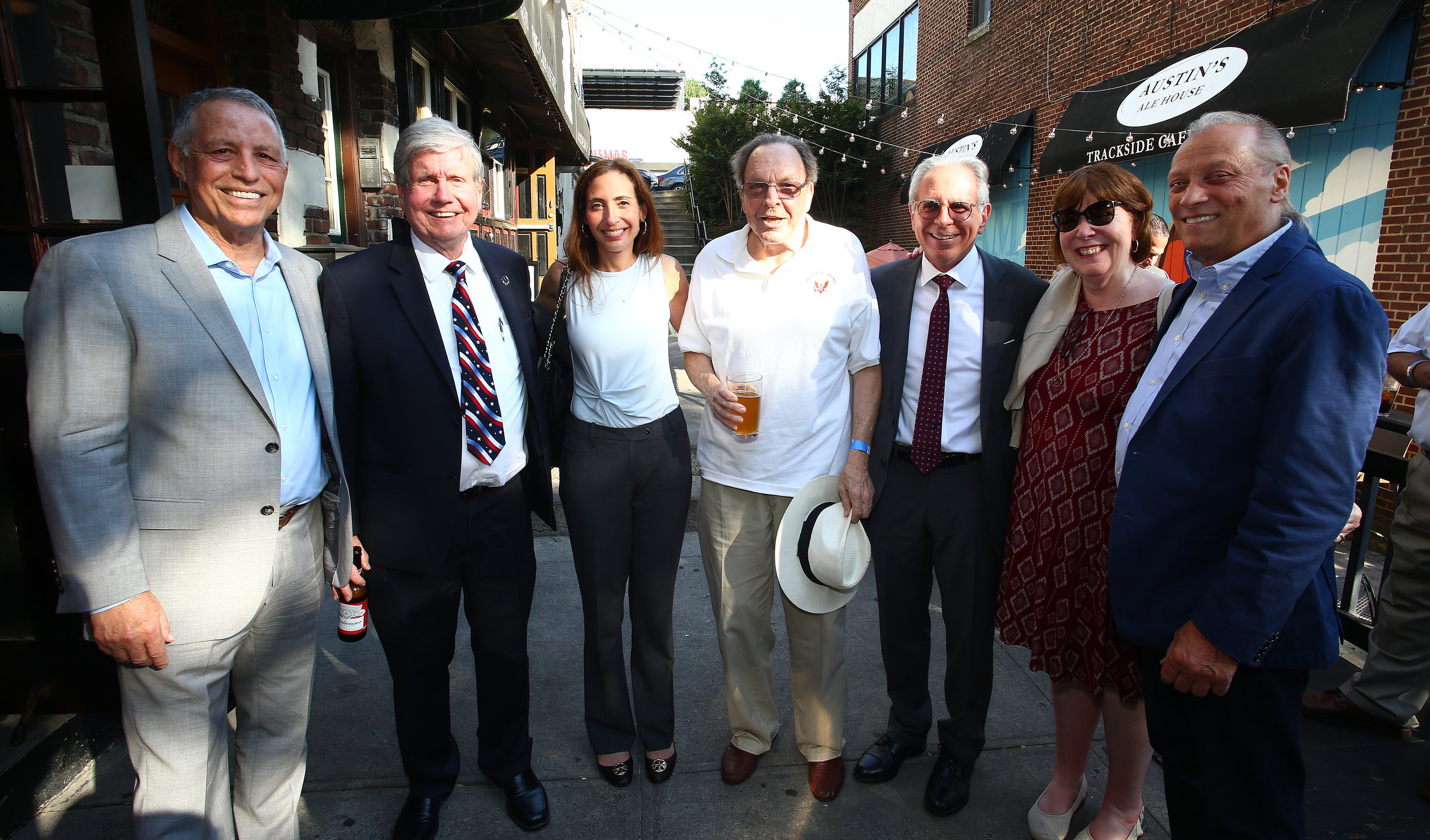  From left, Todd Greenberg, Acting DA John Ryan, Rachel Buchter, Steve Goldenberg, Charles Castarelli, the Hon. Deborah Modica and Dominic Addabbo. 