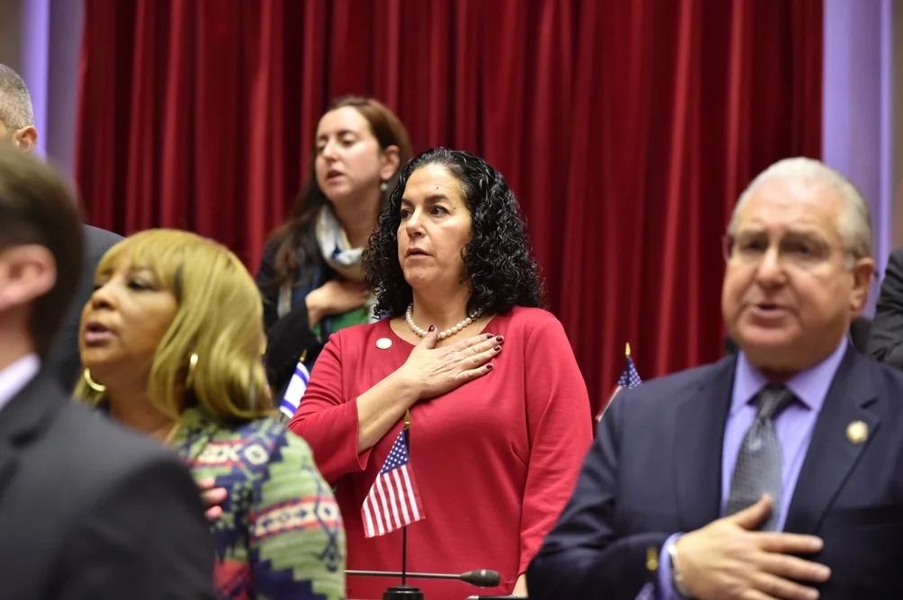 Local Assemblymember Stacey Pheffer Amato condemned the messages in her district. Photo via State Assembly.