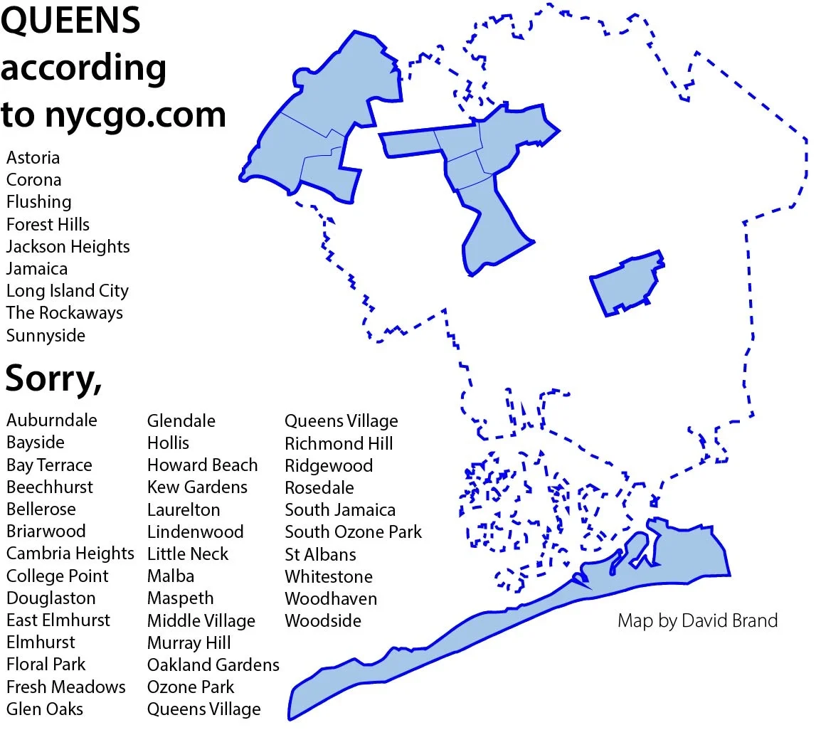 The NYC tourism website profiles Queens neighborhoods. Notice anything missing?