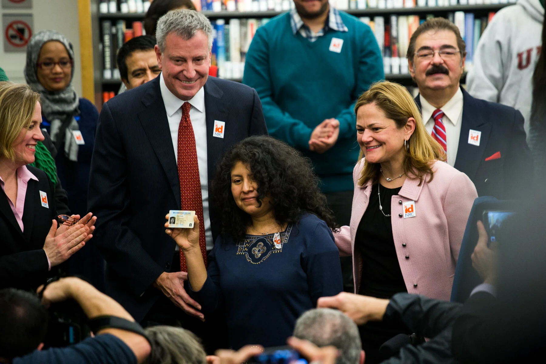 Mayor Bill de Blasio and city leaders introduced the the IDNYC card in 2013. Photo by William Alatriste via City Council/Flickr.