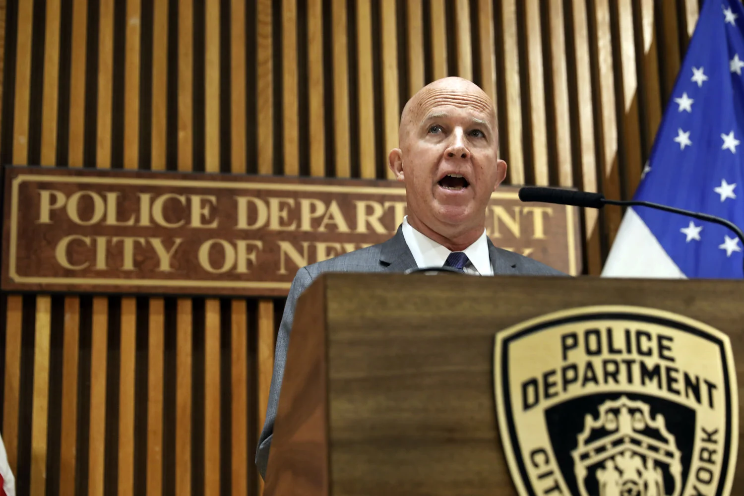 Commissioner James O’Neill announced he was stepping down at New York City’s top cop Monday. AP photo by Richard Drew, file.