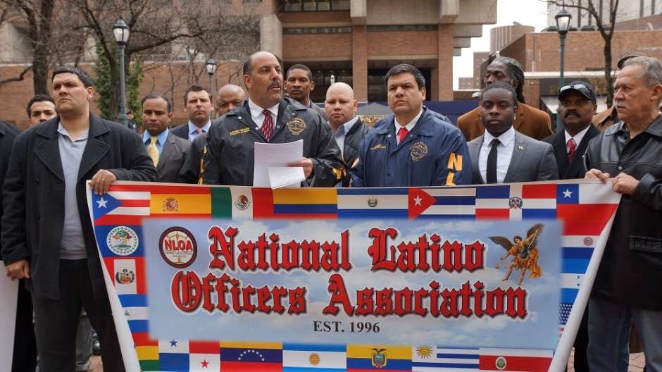 Chairman of the National Latino Officers Association Anthony Miranda, second from left. Photo courtesy of Miranda.