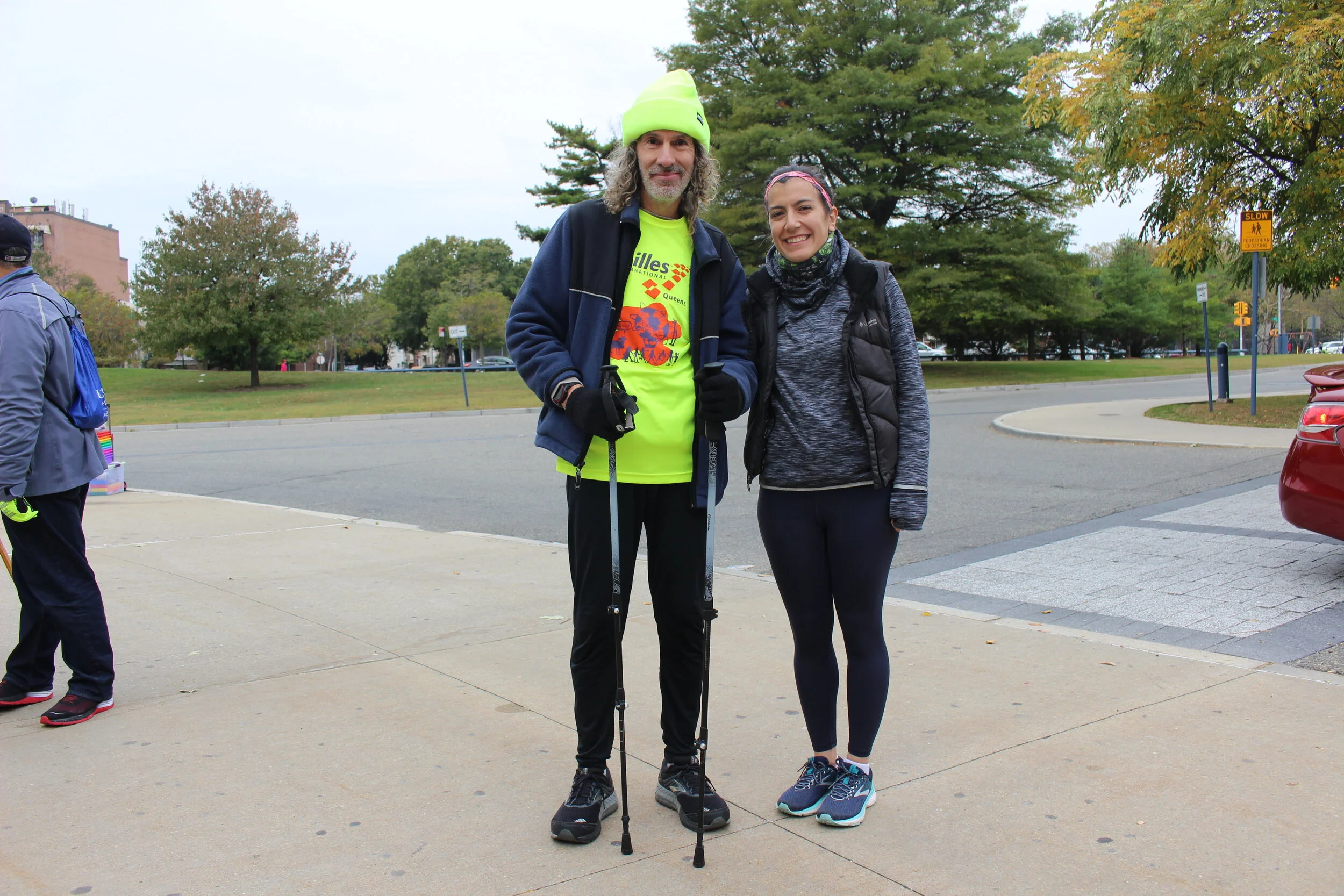 Runner Alan Kaufman and guide Petrina Schneiderman.