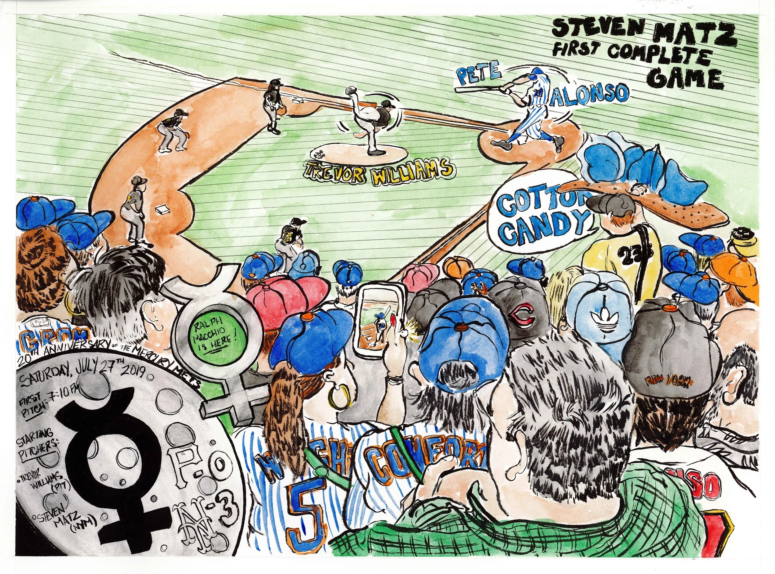 Rain or shine, win or lose, this artist illustrates every Mets home game