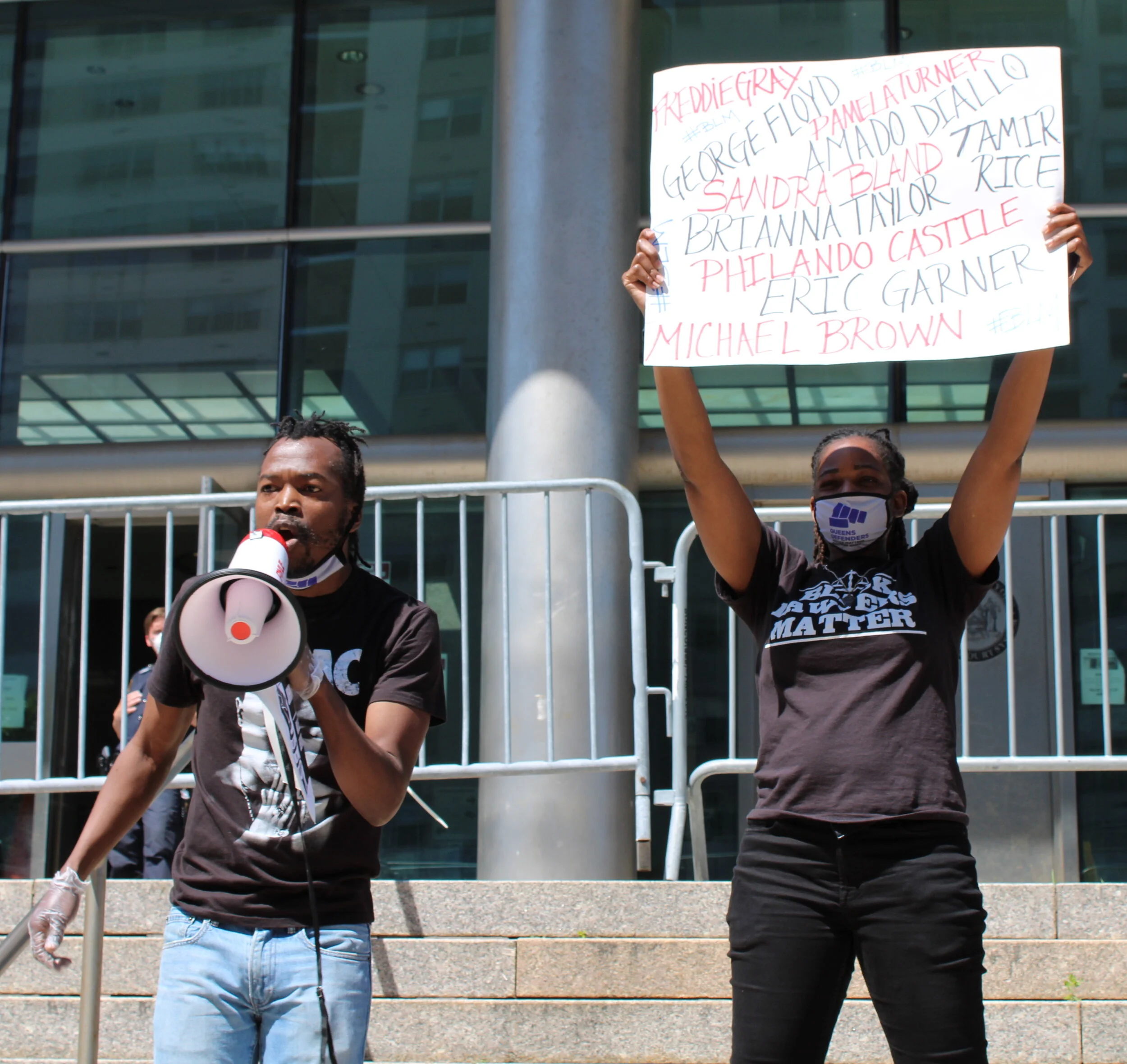 Public defenders pack Black Lives Matter rally outside Queens Criminal Court