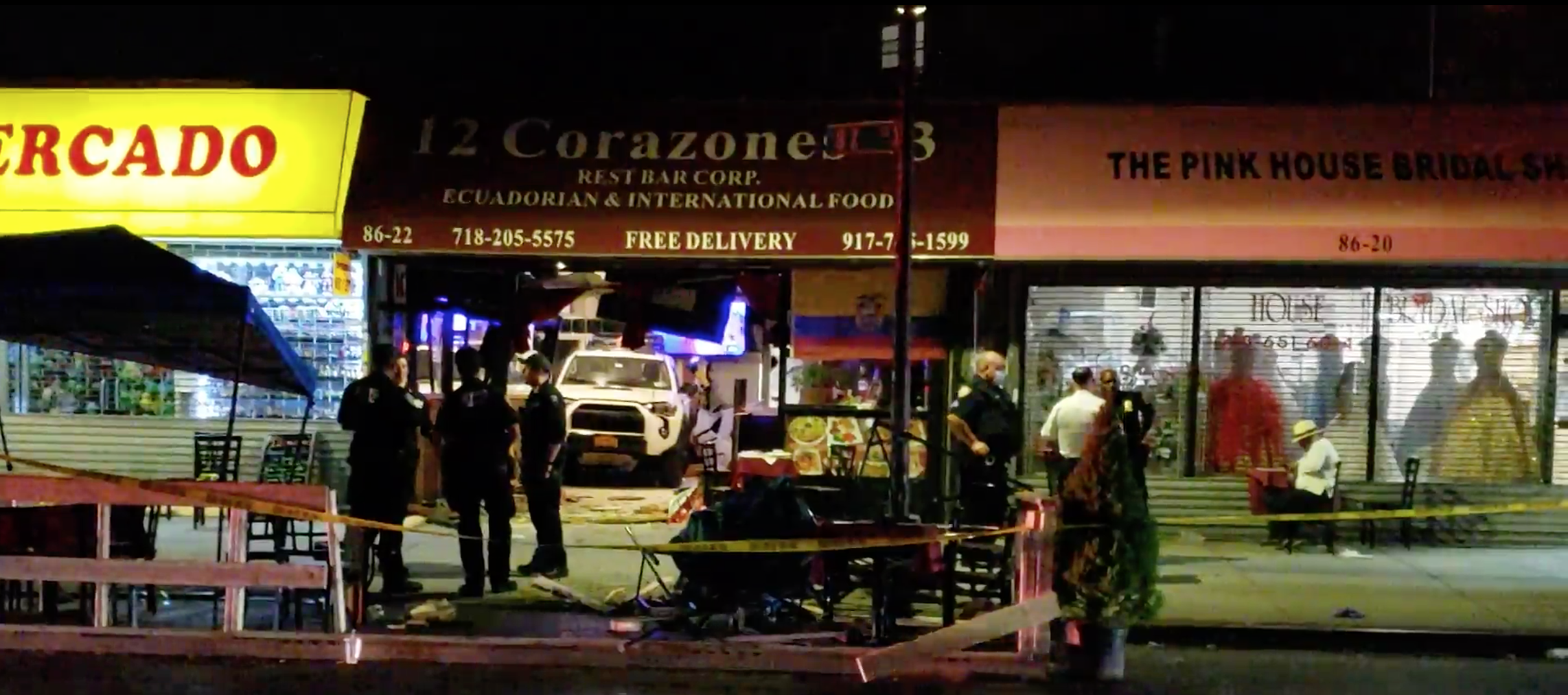 Driver smashes through outdoor dining area and into Jackson Heights restaurant&nbsp;
