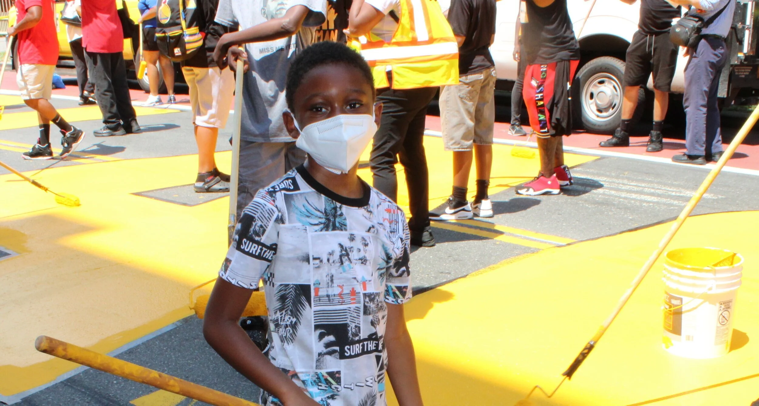 Hundreds paint Black Lives Matter street mural on Jamaica Avenue