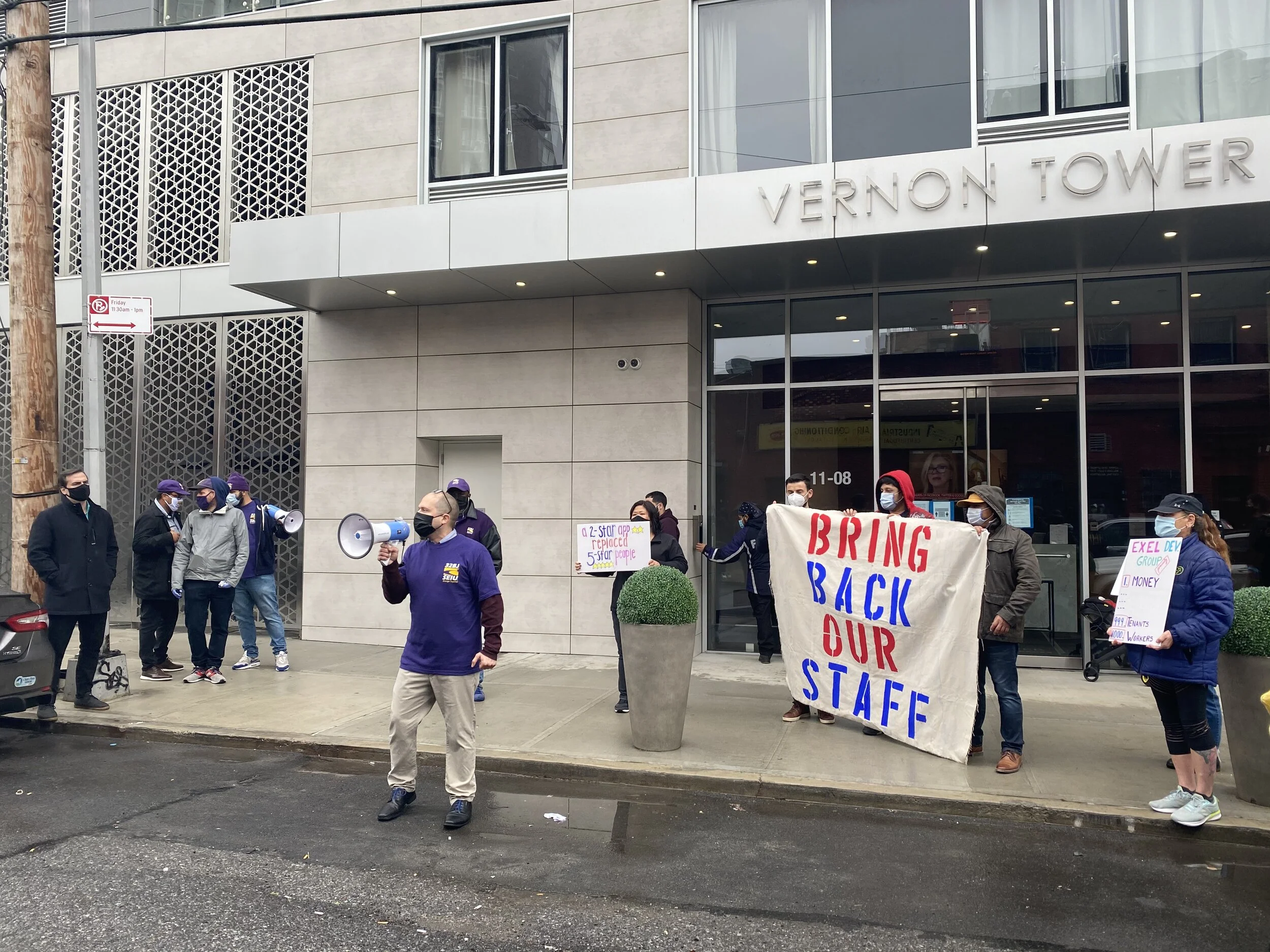 Tenants at Astoria luxury tower demand landlord rehire fired workers