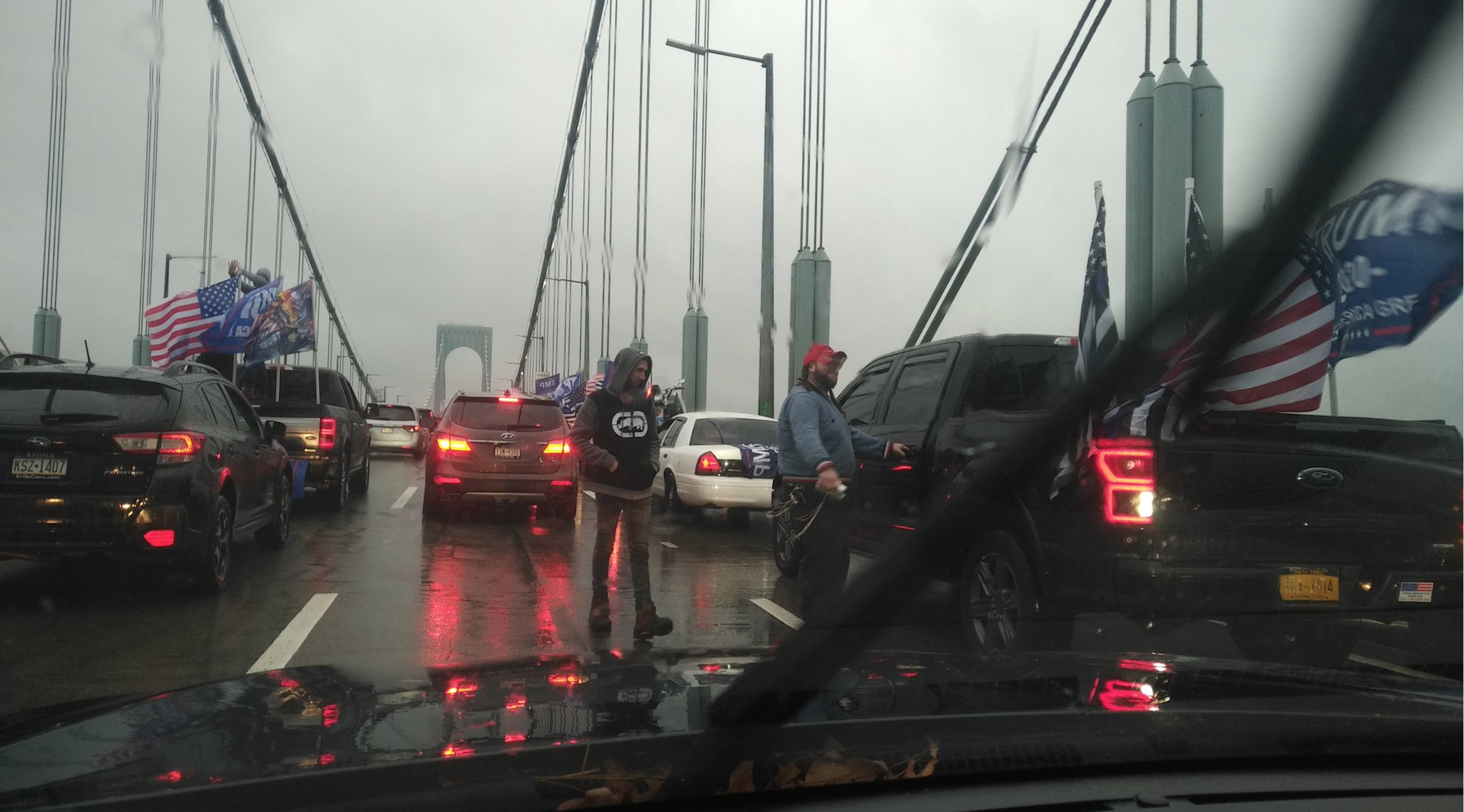 Pro-Trump 'chumps' block traffic on Whitestone Bridge two days before Election