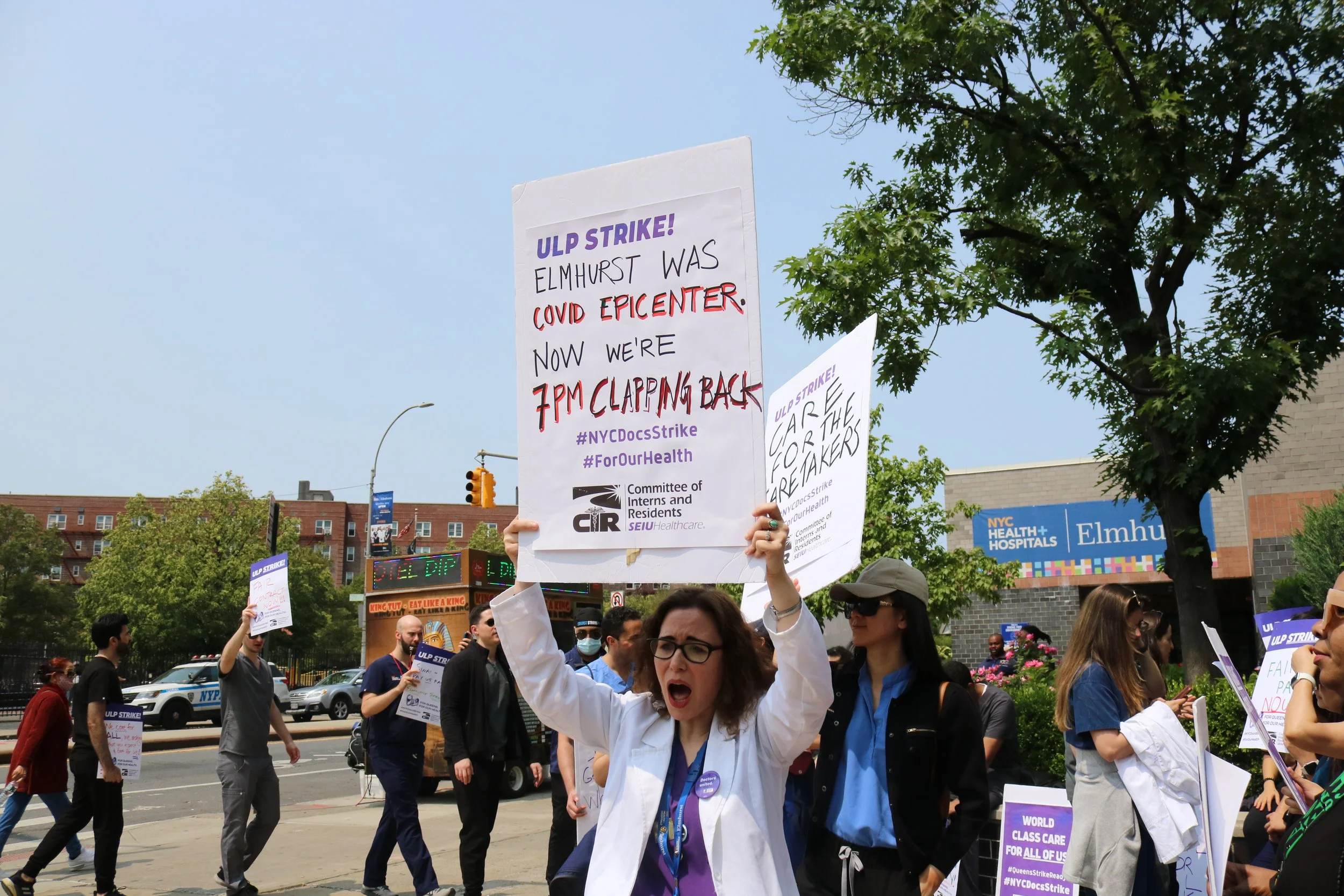Doctors strike at Elmhurst Hospital