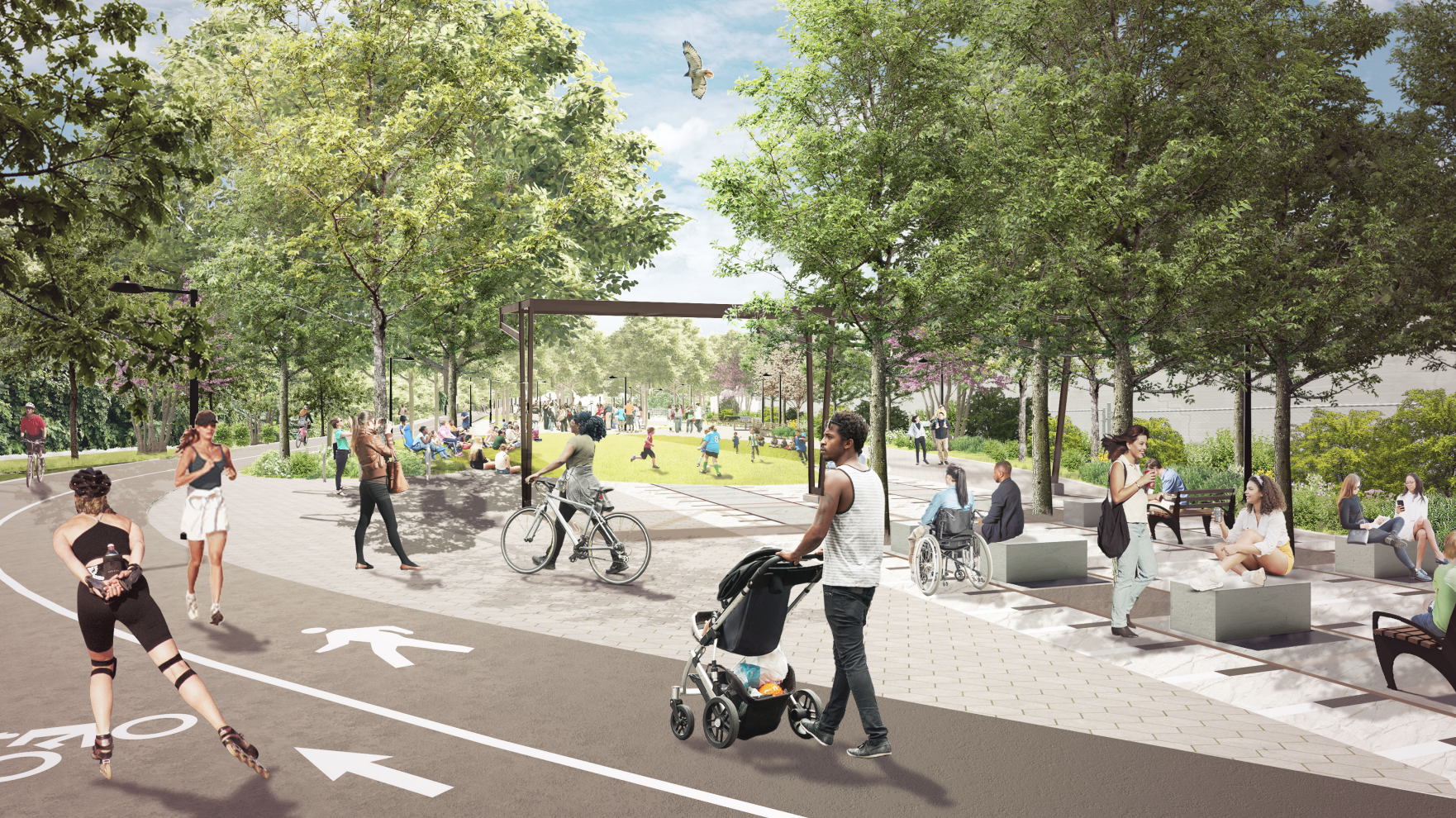 On the way to QueensWay: City presents first look at new park planned for abandoned rail line