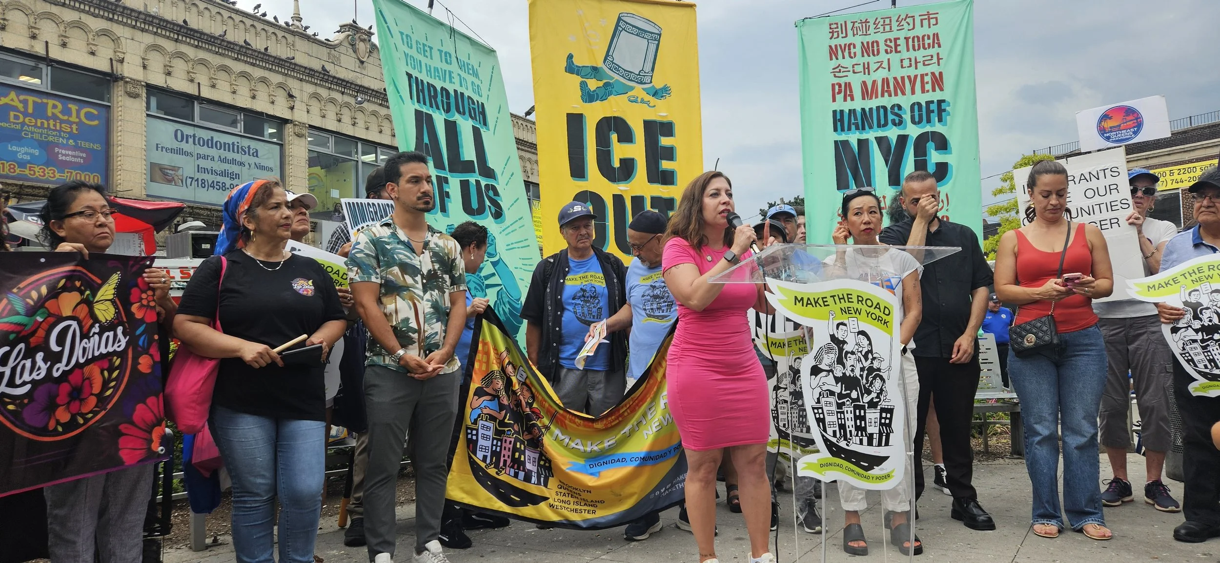 ‘Coming after all of us’: Advocates, elected officials protest against ICE activity in Queens