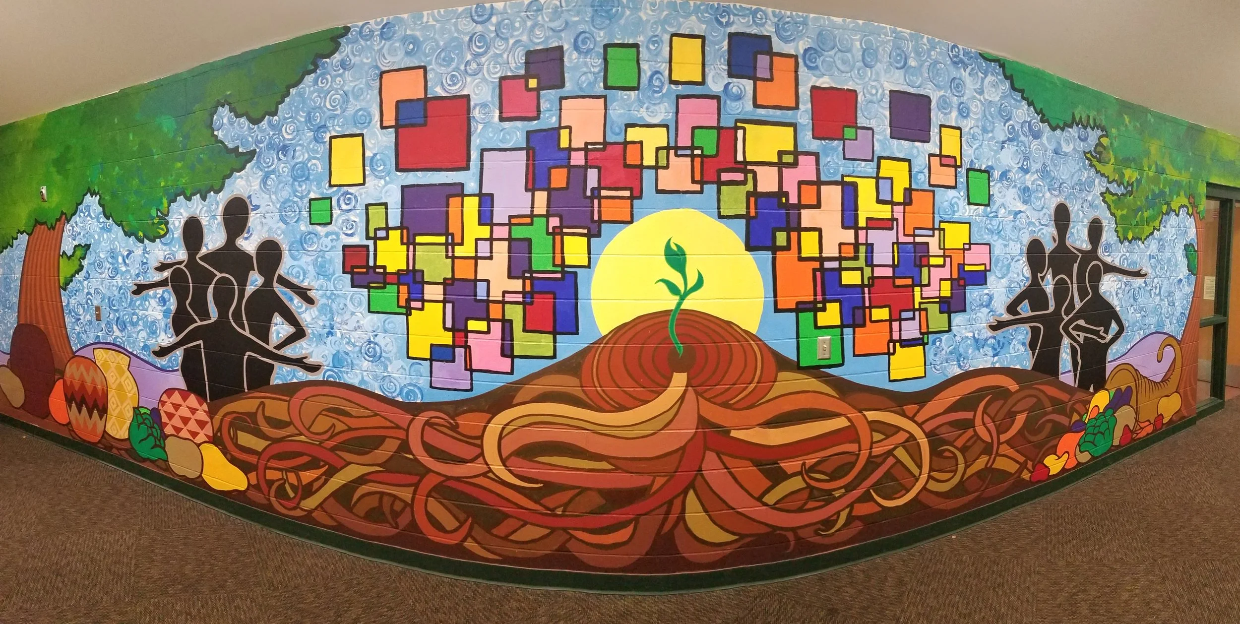 Healthy Eating Success Stories Mural by Arts Us youth Sponsored by Blue Cross, Blue Shield Center for Prevention