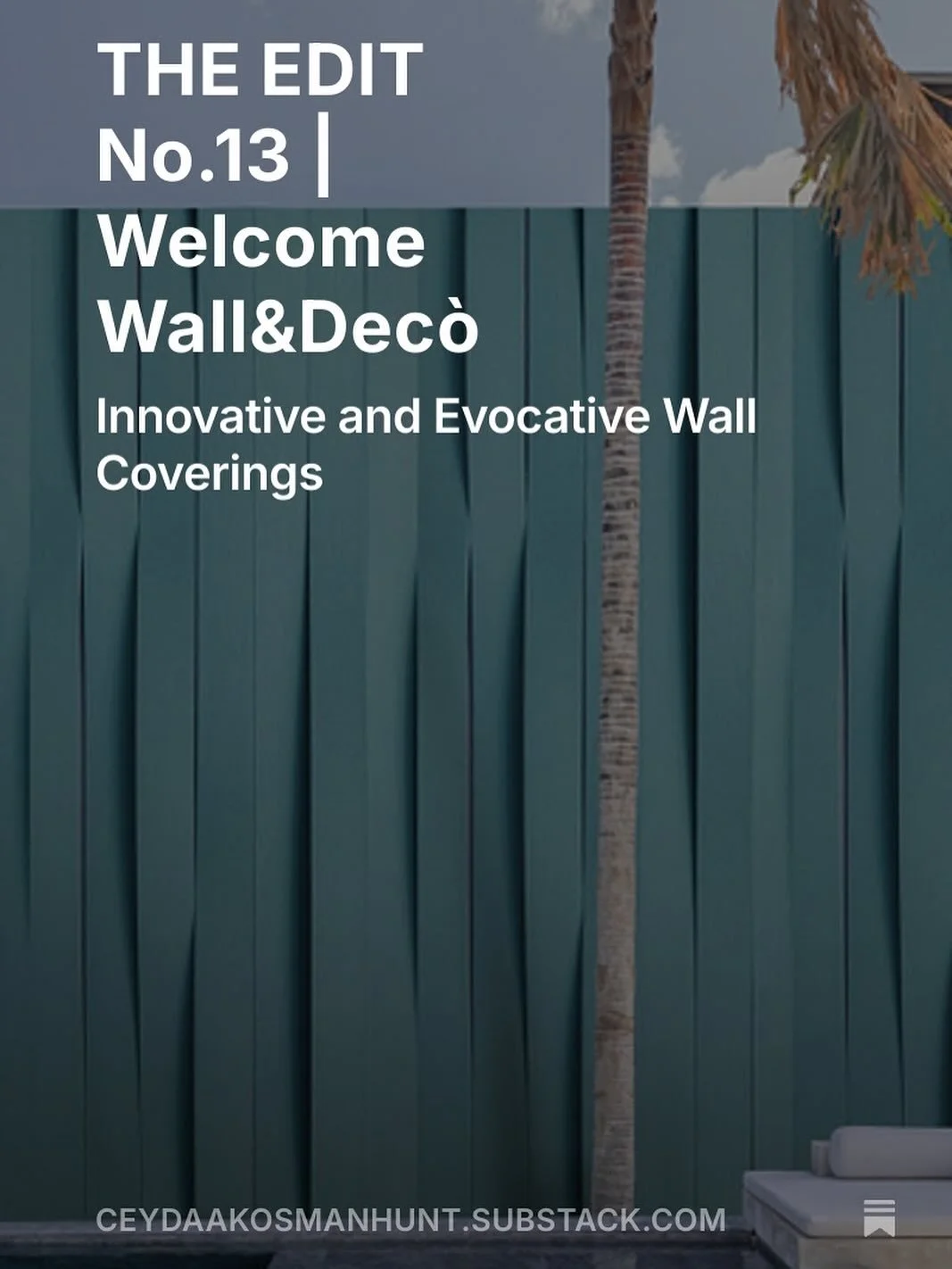 New Substack article is out! We are thrilled to introduce @wallanddeco 🥂
Check out the link to find out more!

🙌 Link In Bio