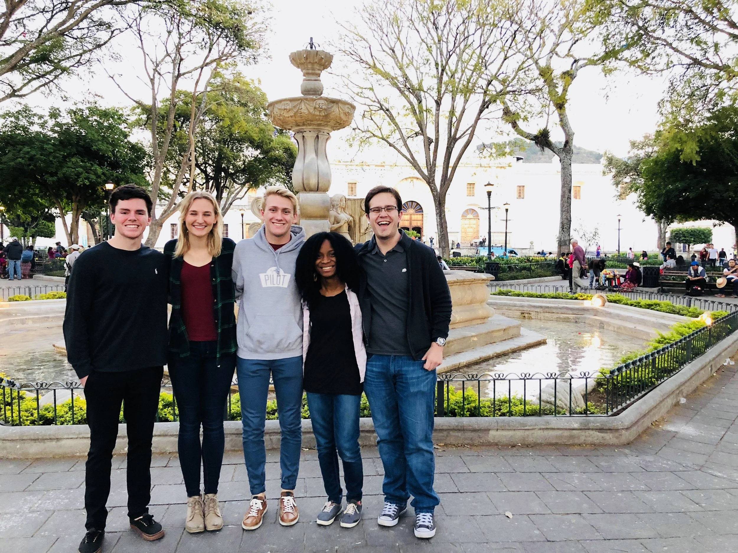 Team members touring the local community during the February 2018 assessment trip in Antigua, Guatemala.