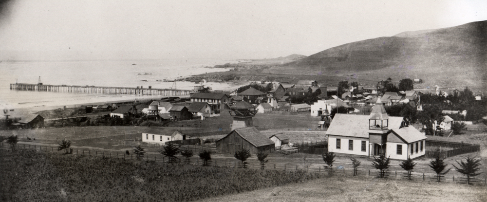 Southeast view of Cayucos, circa 1920