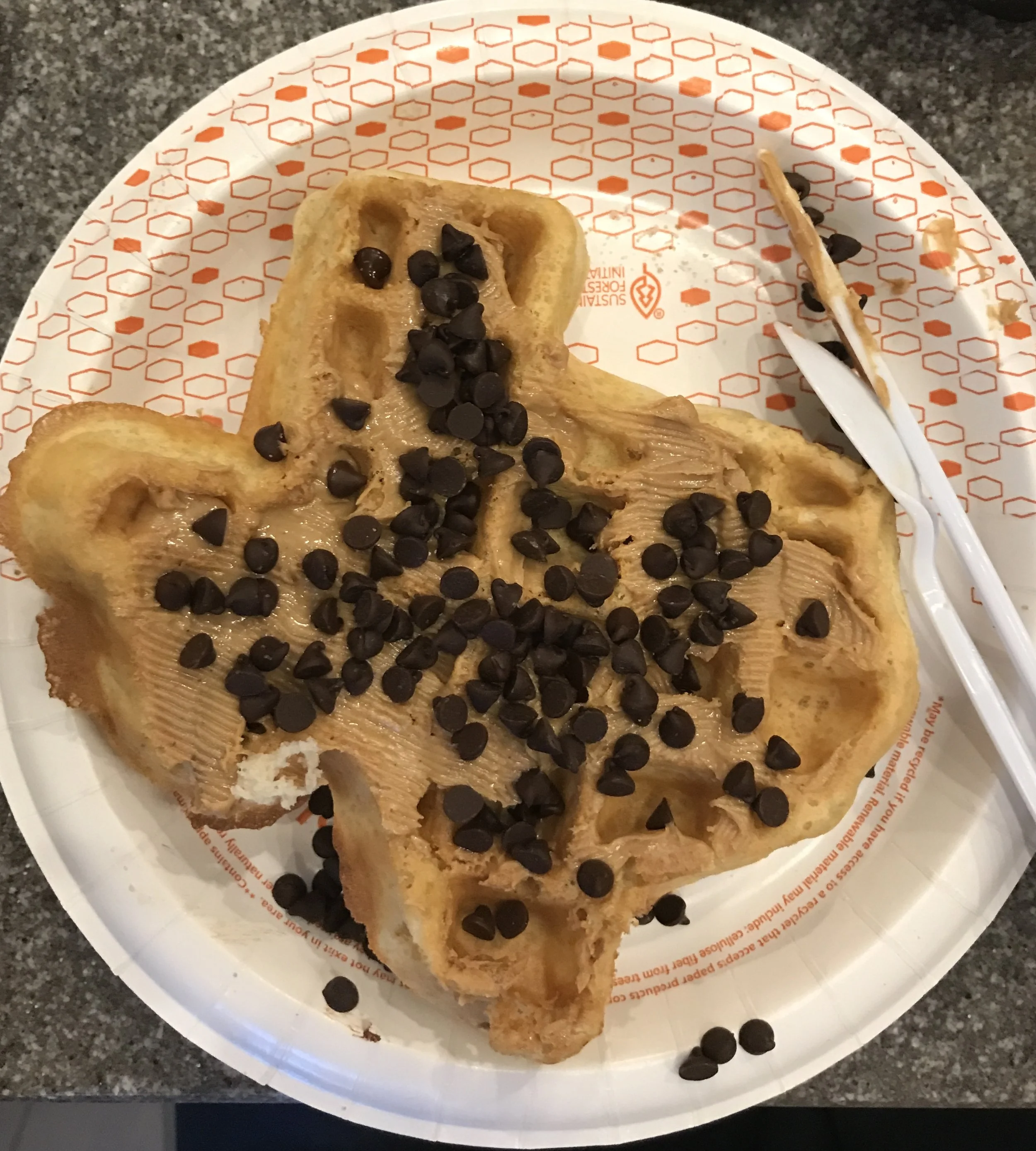 Loving the Texas shaped waffle. 