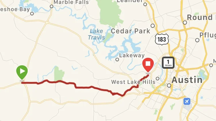 Our route for the day.