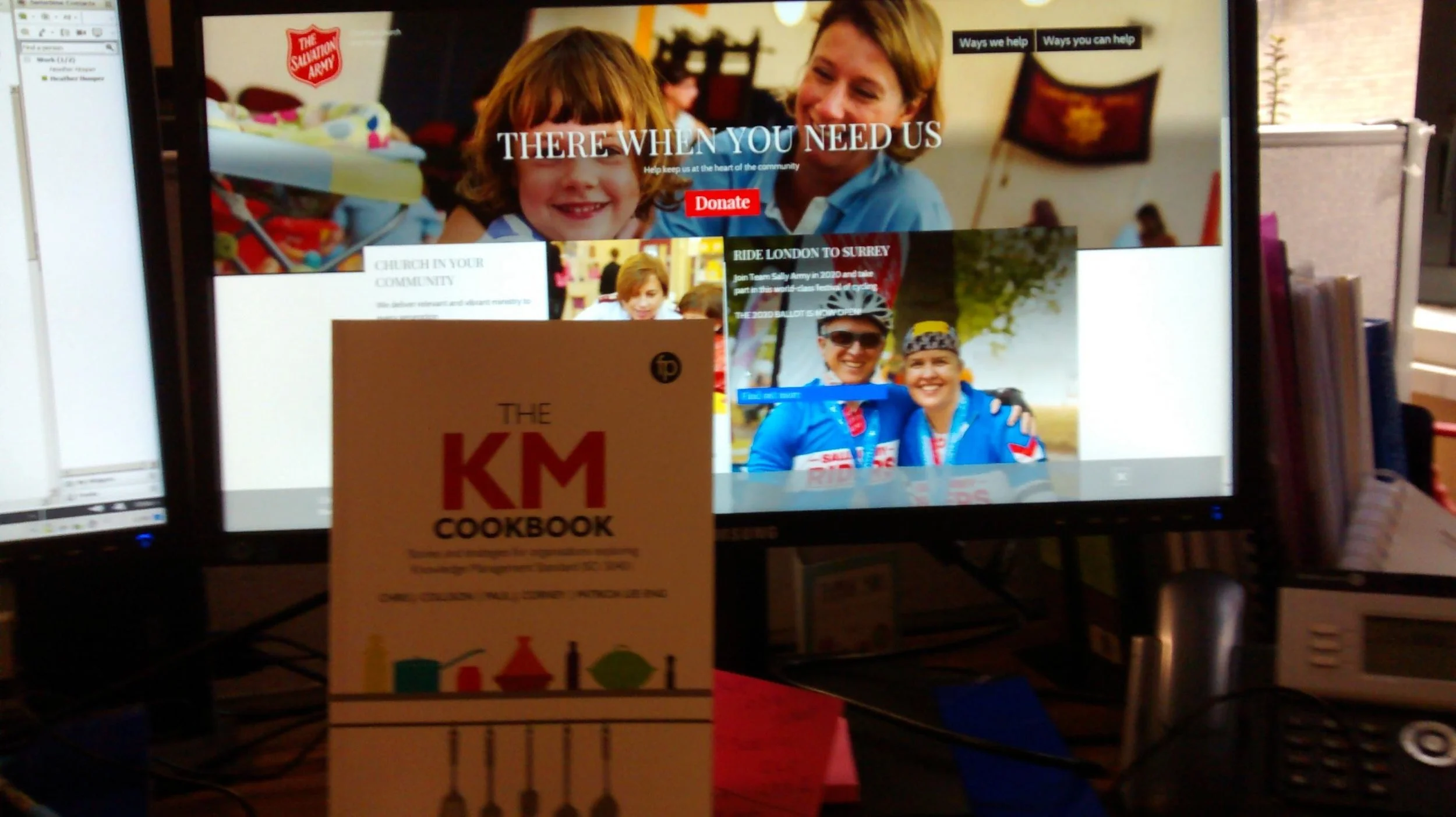 Heather Hooper at the Salvation Army (UK), displaying her new copy.