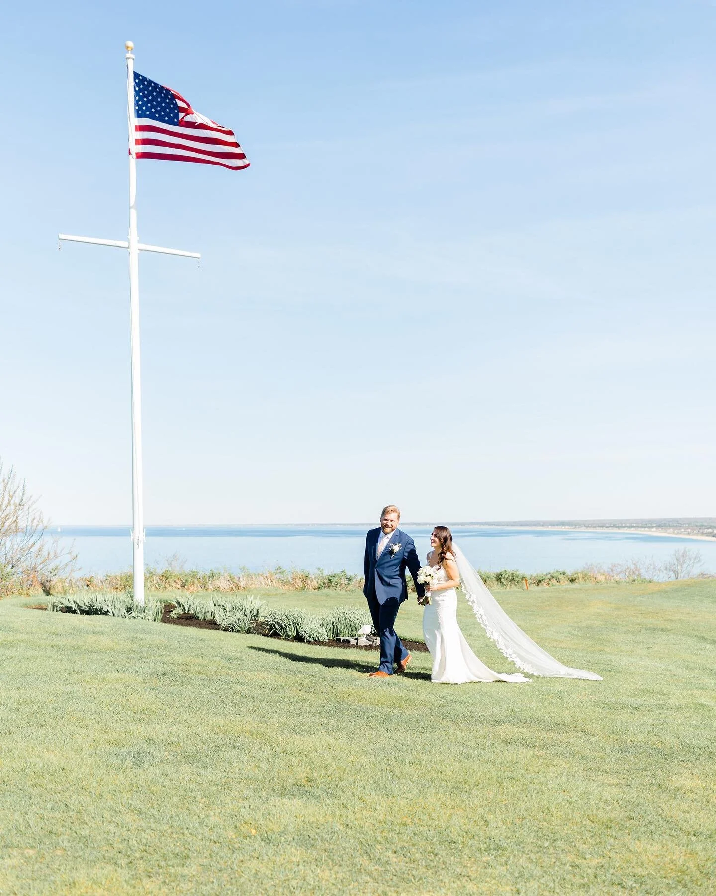 Three years married to my husband @mikedeluga 🤍💍 we got married at @whitecliffscc in Plymouth, MA on May 11, 2019 and it was honestly the most perfect day 🥹 sandwiched between days of strong wind and rain, we somehow scored the only sunny and 70 d