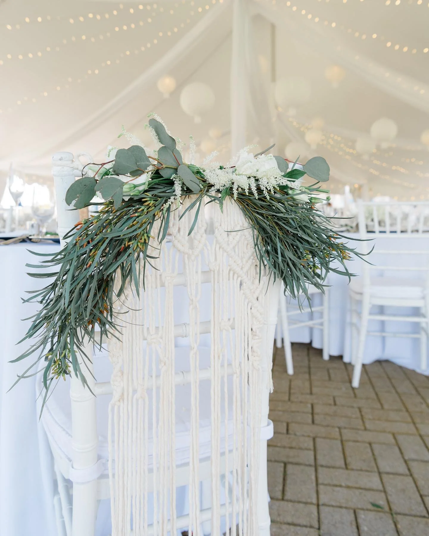 Fun news! I&rsquo;m working on macrame chair backs for a wedding in September - funnily enough, the wedding is at @whitecliffscc, where we got married! (these are from our wedding) 🥹🤍 so excited to pick macrame back up again - it ain&rsquo;t easy t
