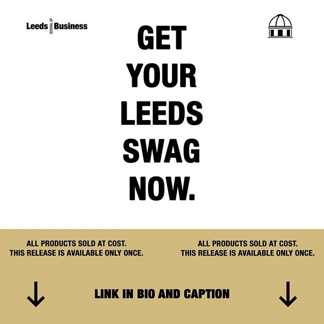 It's finally here! Get your limited edition Leeds apparel today at LeedsStudentGovernment.org/Swag